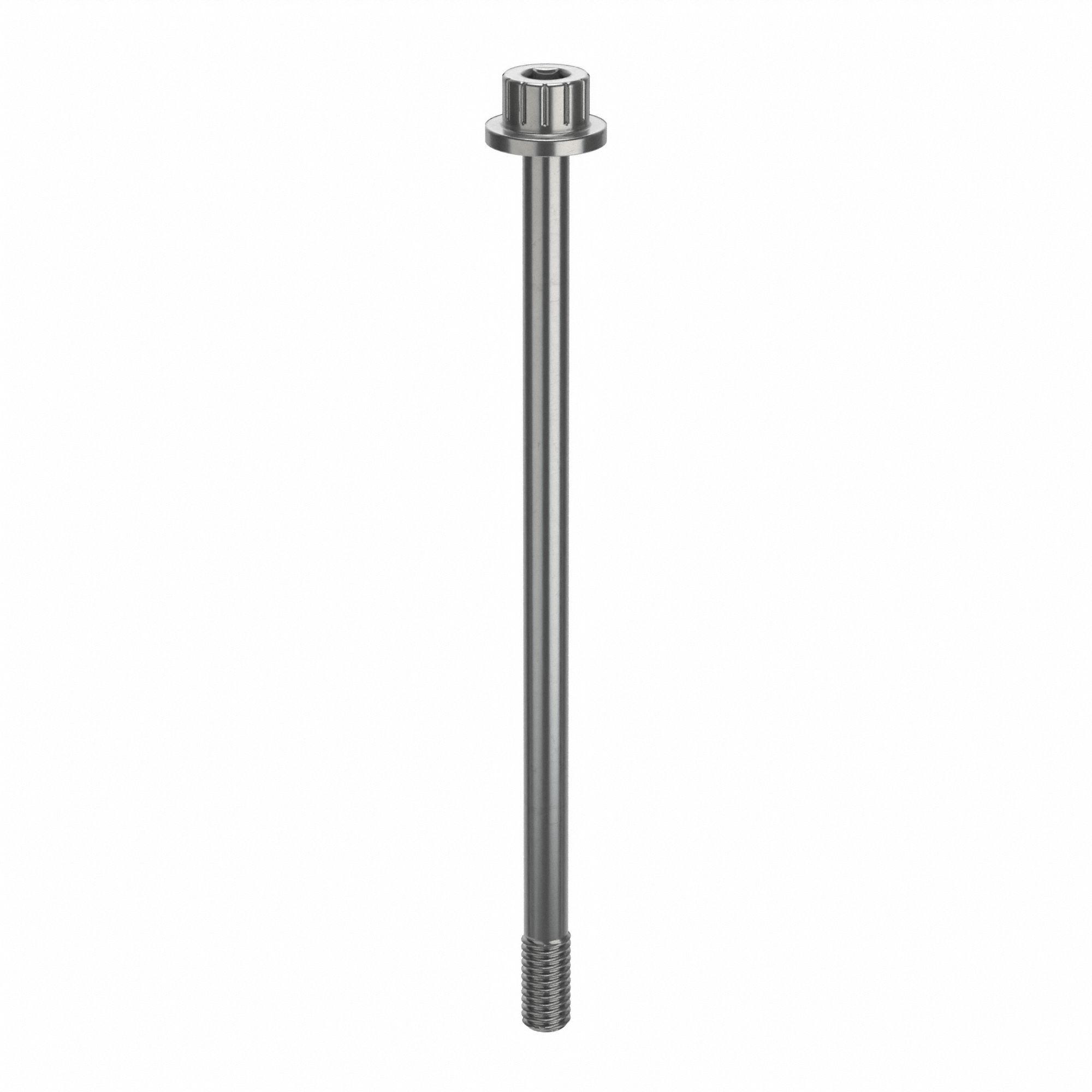 Socket Head Cap Screw: #10-32 Thread Size, 3 1/2 in Lg, Flanged Std, Plain, Stainless Steel, 630