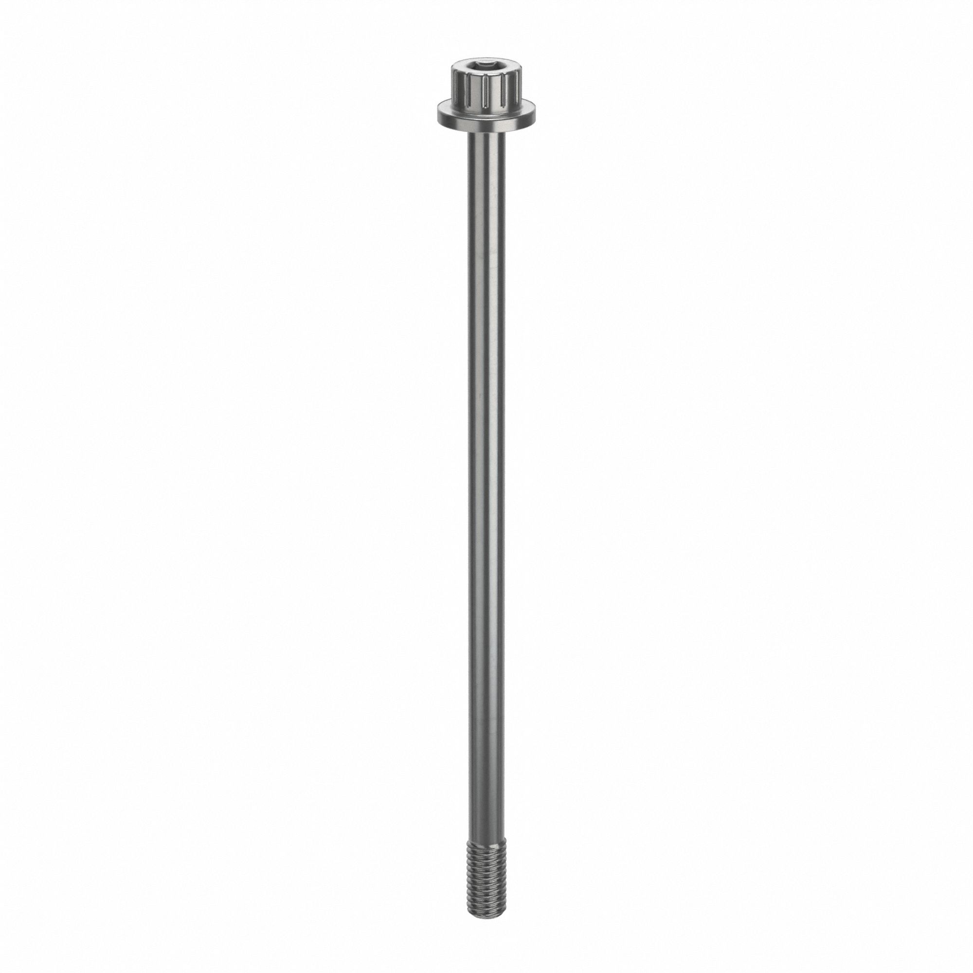 Socket Head Cap Screw: #10-32 Thread Size, 3 7/8 in Lg, Flanged Std, Plain, Stainless Steel, 630