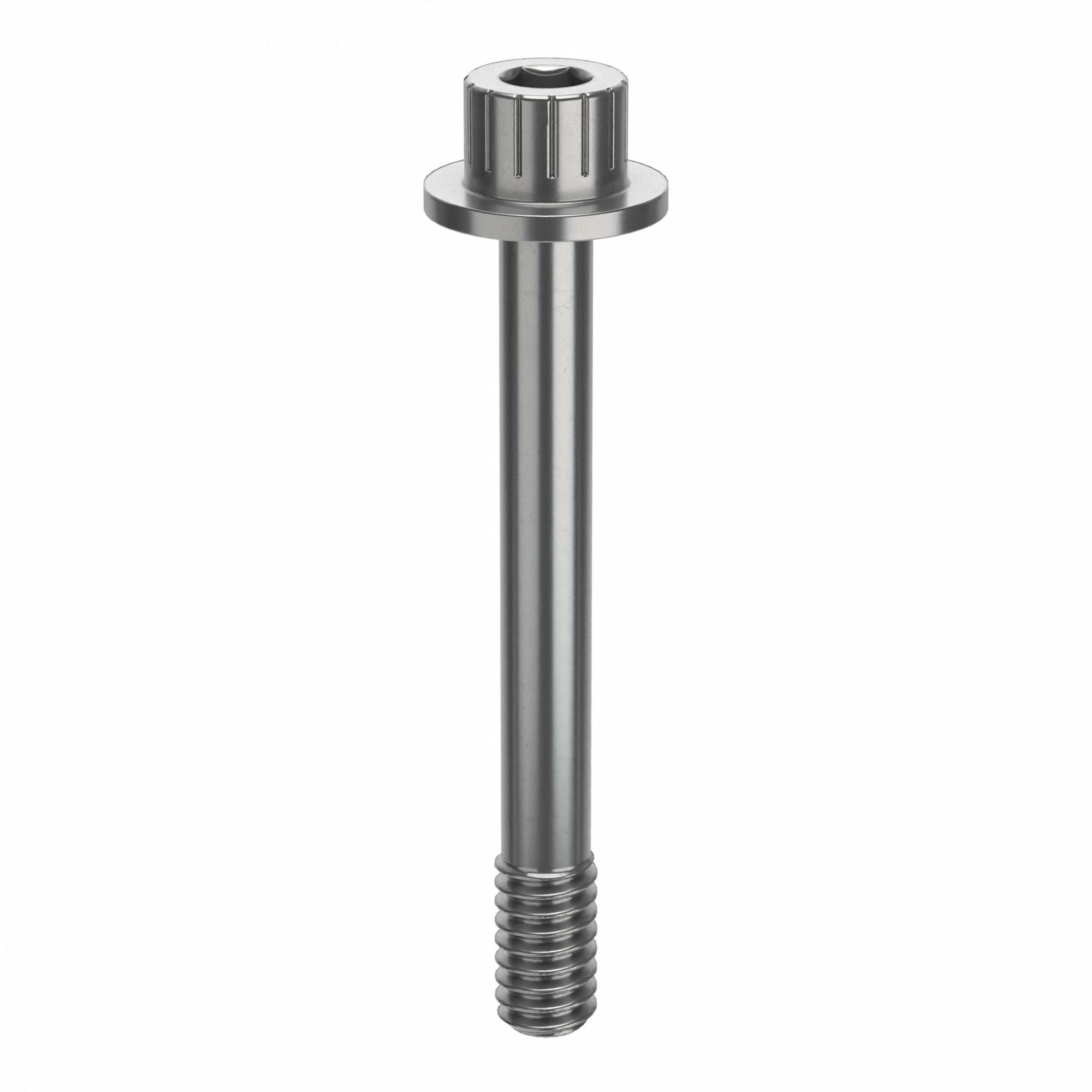 Socket Head Cap Screw: 1/4"-20 Thread Size, 2 1/16 in Lg, Flanged Std, Plain, Stainless Steel, 630