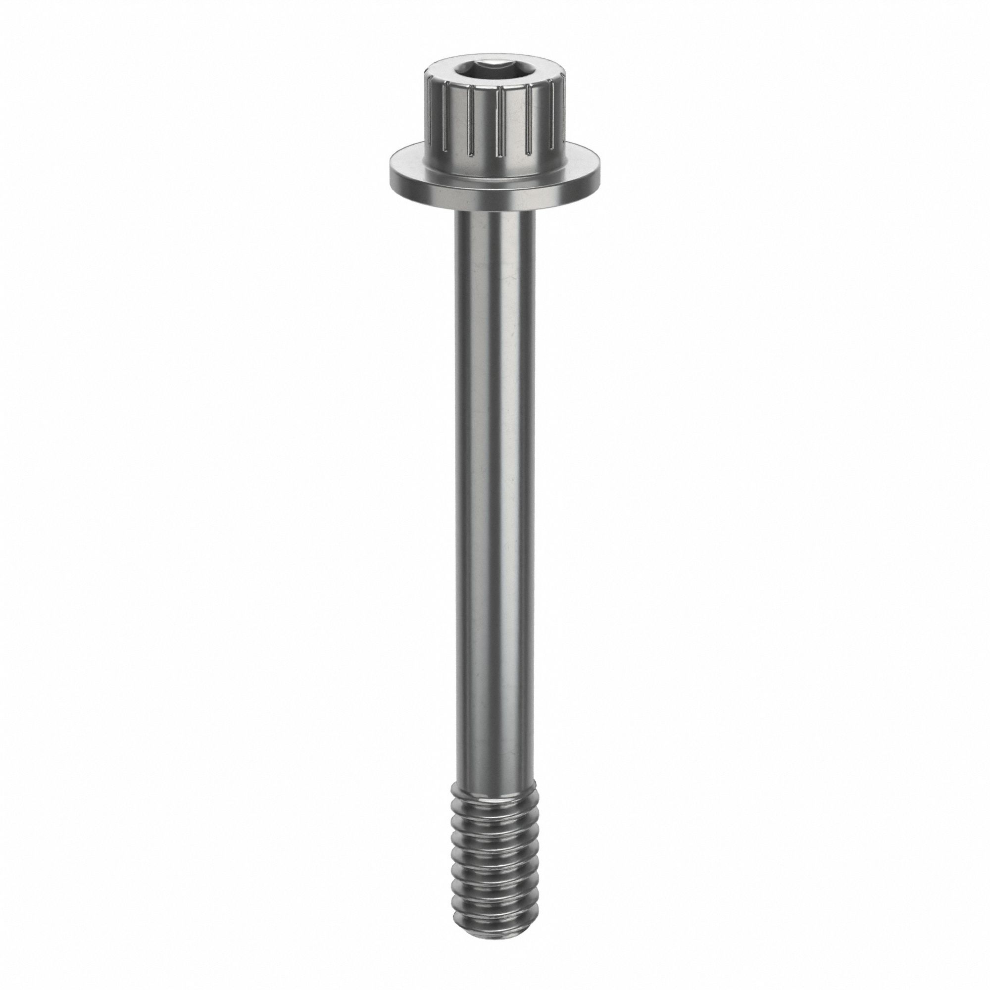 Socket Head Cap Screw: 1/4"-20 Thread Size, 2 3/16 in Lg, Flanged Std, Plain, Stainless Steel, 630