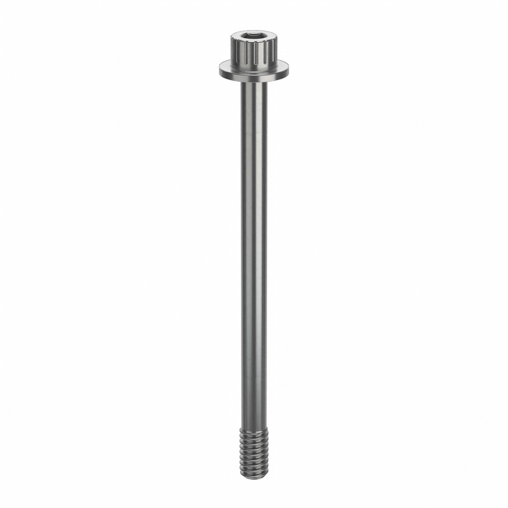 Socket Head Cap Screw: 1/4"-20 Thread Size, 3 9/16 in Lg, Flanged Std, Plain, Stainless Steel, 630