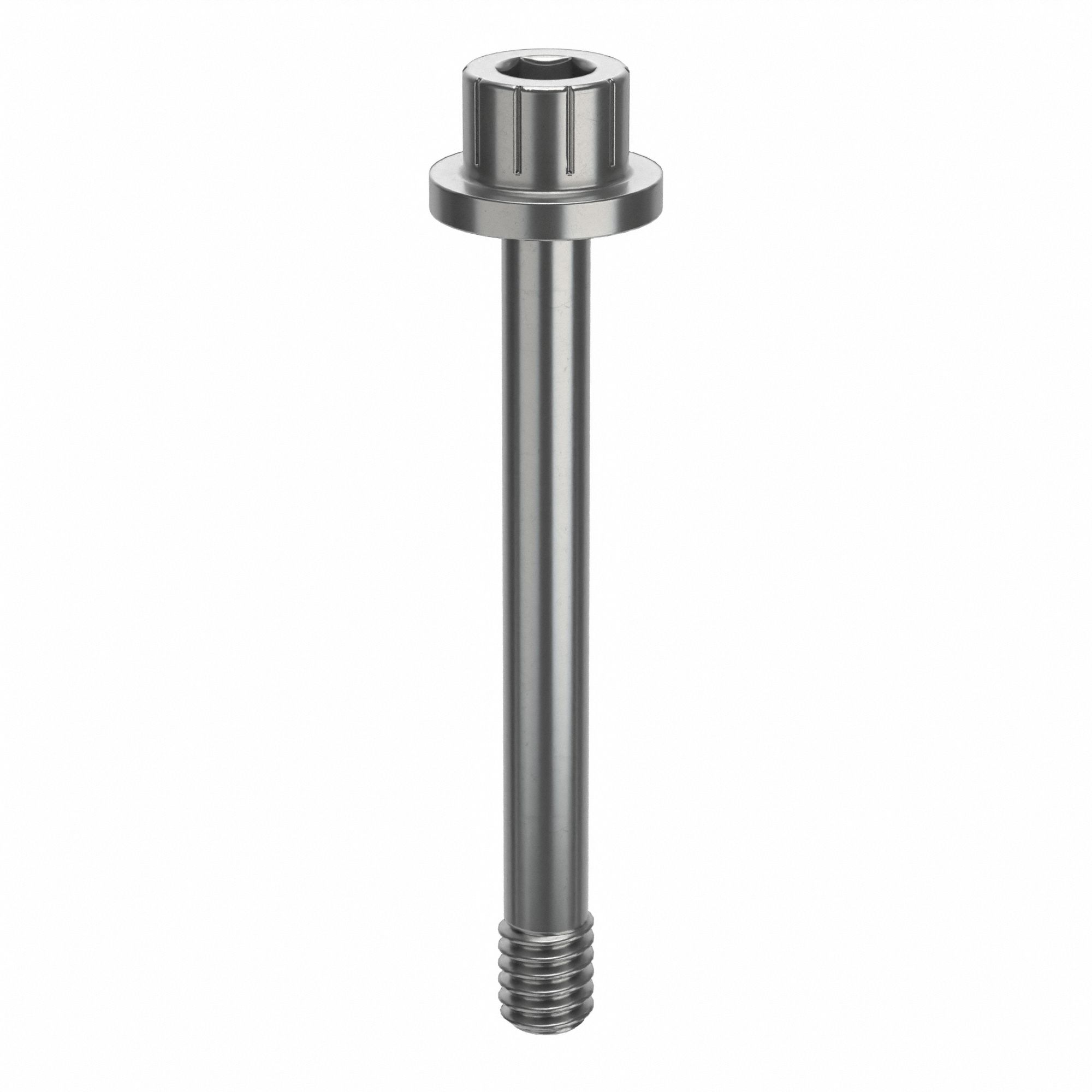 Socket Head Cap Screw: #8-32 Thread Size, 1 7/16 in Lg, Flanged Std, Plain, Stainless Steel, 18-8
