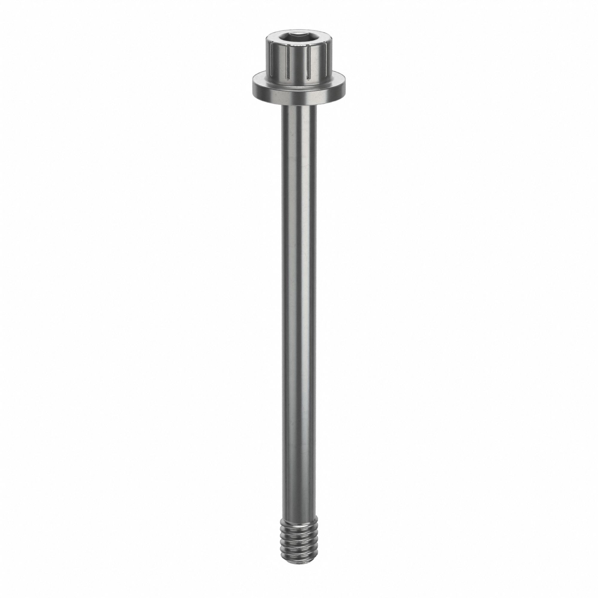 Socket Head Cap Screw: #8-32 Thread Size, 2 1/16 in Lg, Flanged Std, Plain, Stainless Steel, 18-8