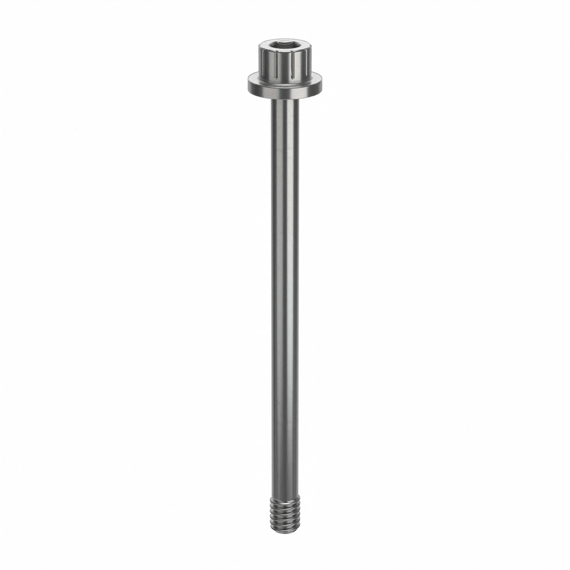 Socket Head Cap Screw: #8-32 Thread Size, 2 7/16 in Lg, Flanged Std, Plain, Stainless Steel, 18-8