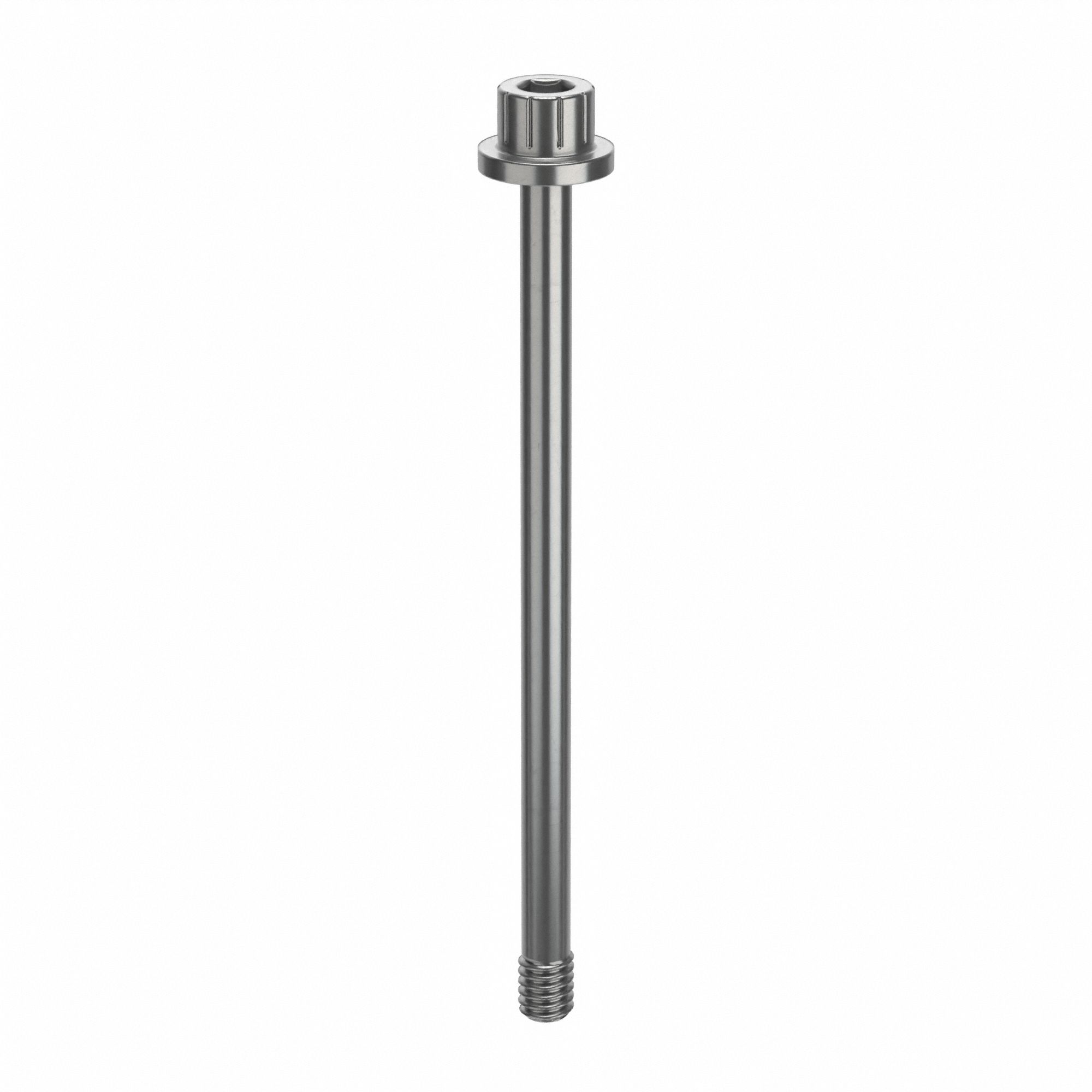 Socket Head Cap Screw: #8-32 Thread Size, 2 9/16 in Lg, Flanged Std, Plain, Stainless Steel, 18-8