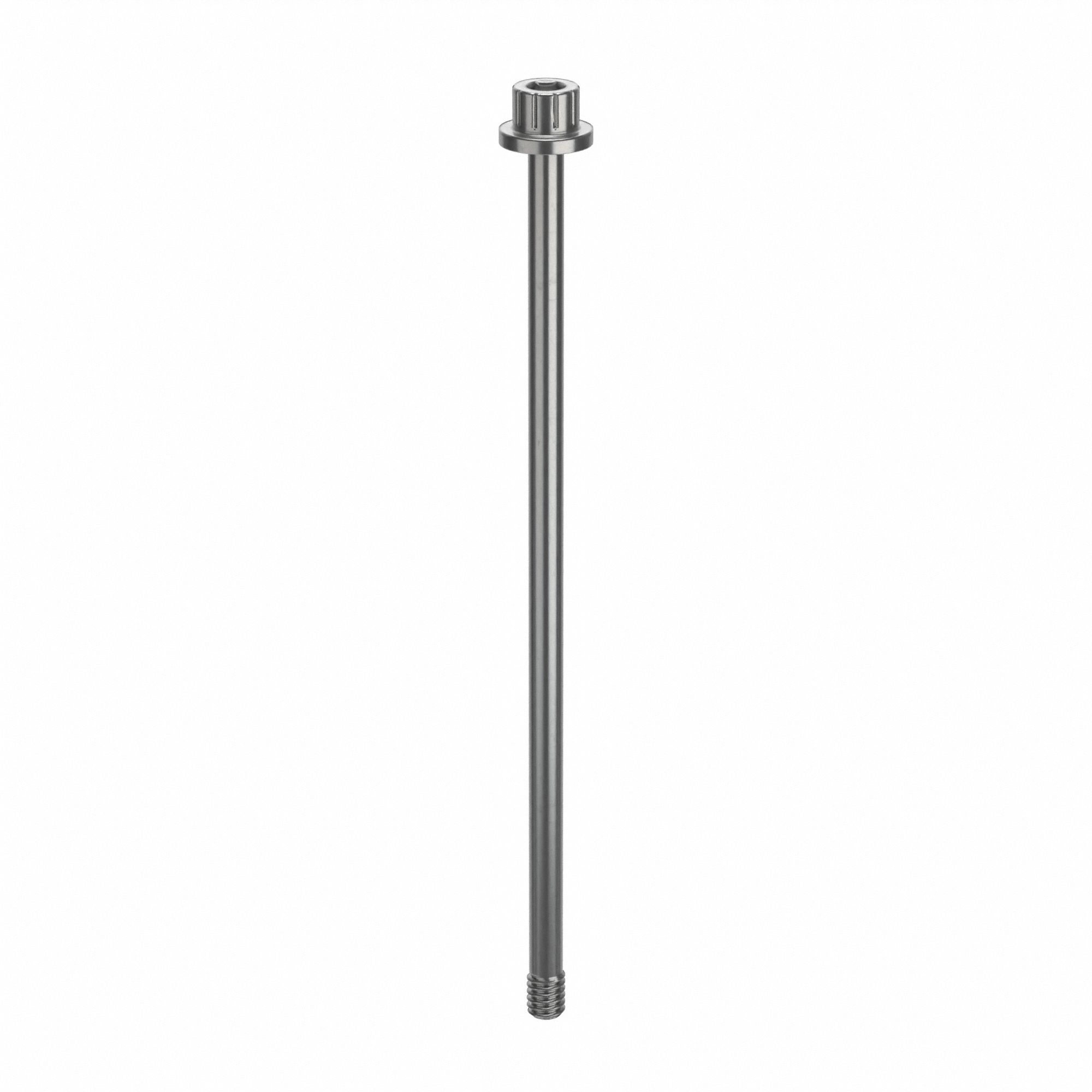 Socket Head Cap Screw: #8-32 Thread Size, 3 13/16 in Lg, Flanged Std, Plain, Stainless Steel, 18-8