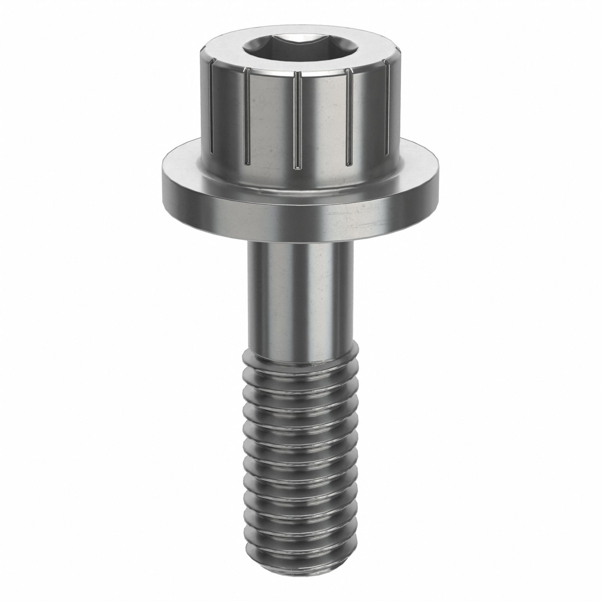 Socket Head Cap Screw: #10-32 Thread Size, 5/8 in Lg, Flanged Std, Plain, Stainless Steel, 18-8