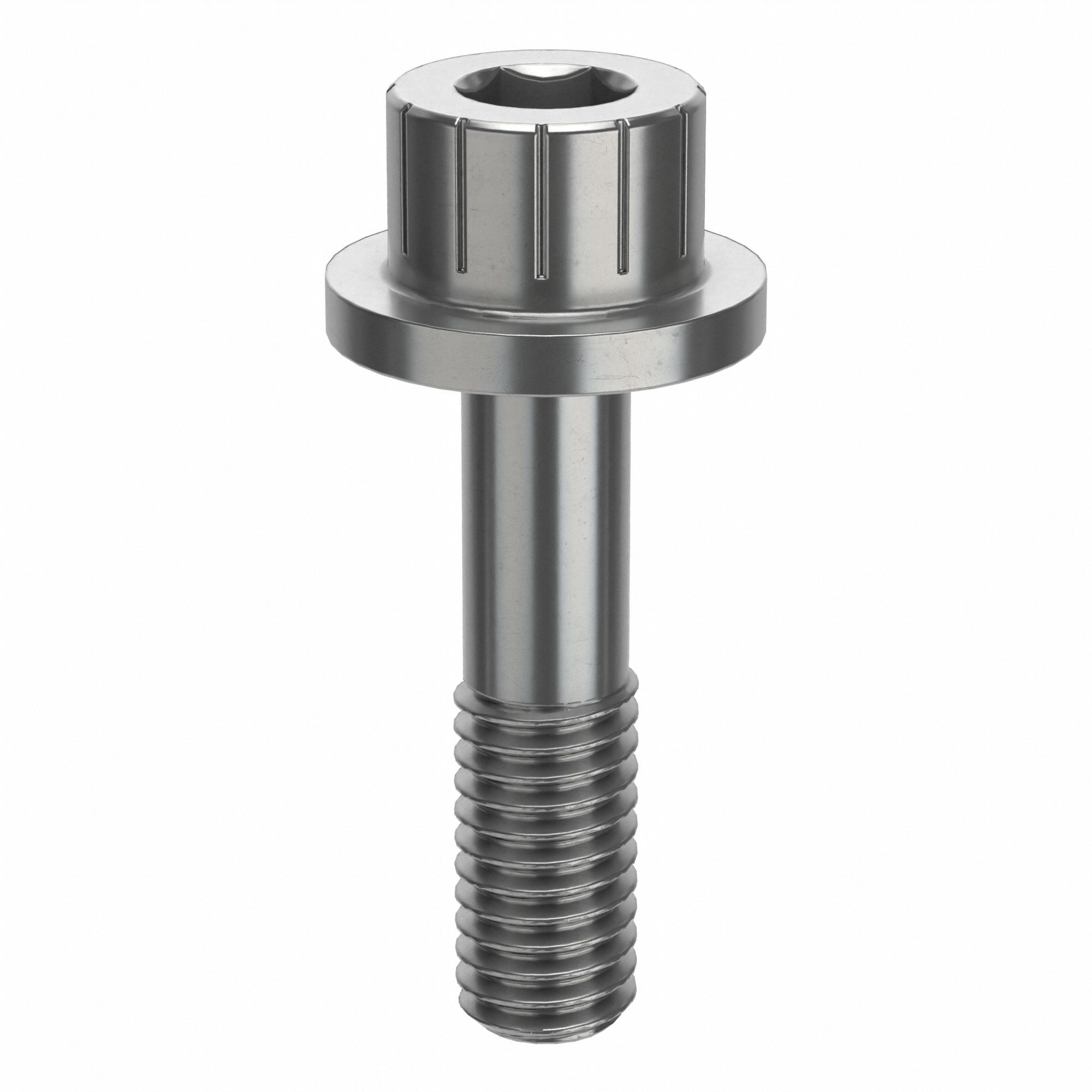 Socket Head Cap Screw: #10-32 Thread Size, 3/4 in Lg, Flanged Std, Plain, Stainless Steel, 18-8