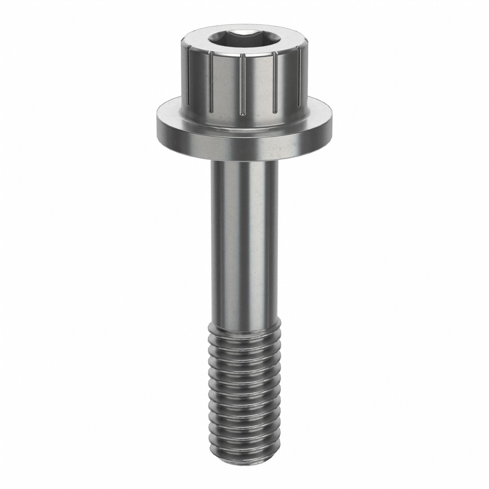 Socket Head Cap Screw: #10-32 Thread Size, 7/8 in Lg, Flanged Std, Plain, Stainless Steel, 18-8
