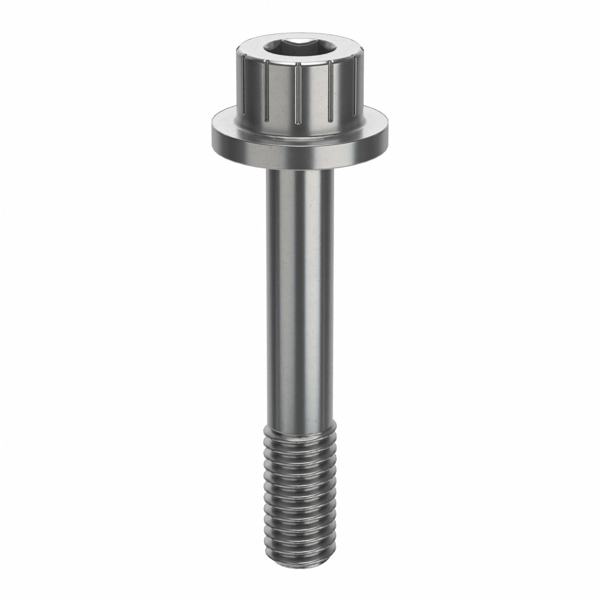 Socket Head Cap Screw: #10-32 Thread Size, 1 1/8 in Lg, Flanged Std, Plain, Stainless Steel, 18-8