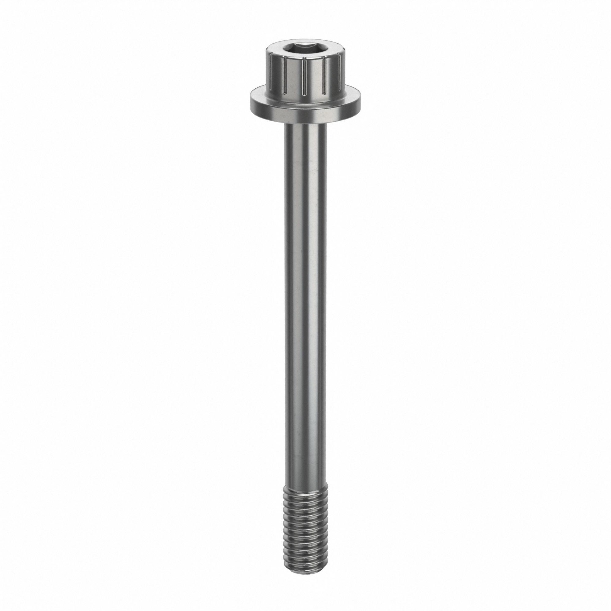 Socket Head Cap Screw: #10-32 Thread Size, 2 in Lg, Flanged Std, Plain, Stainless Steel, 18-8