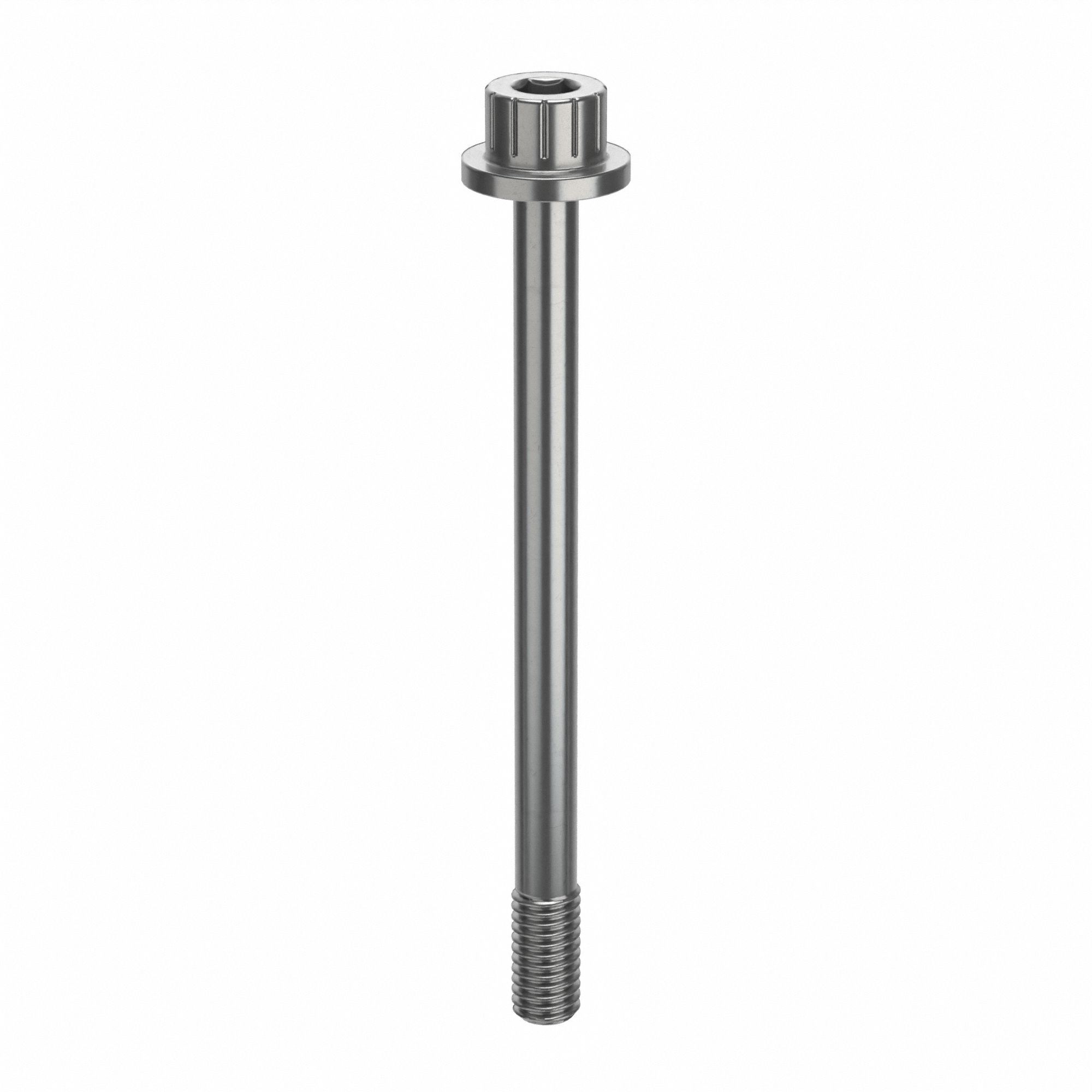 Socket Head Cap Screw: #10-32 Thread Size, 2 3/8 in Lg, Flanged Std, Plain, Stainless Steel, 18-8