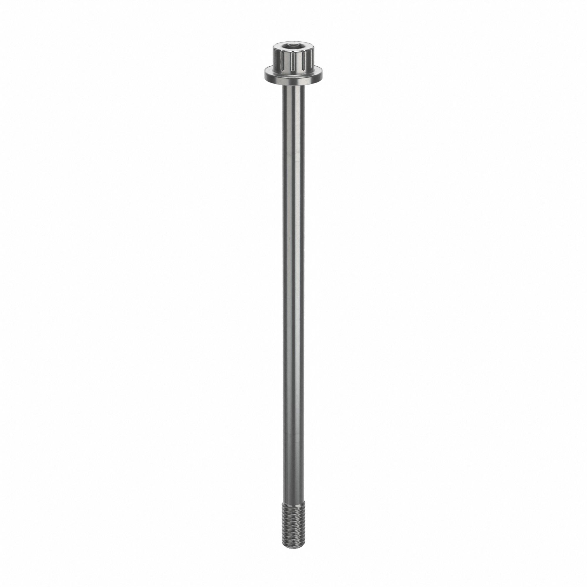 Socket Head Cap Screw: #10-32 Thread Size, 3 7/8 in Lg, Flanged Std, Plain, Stainless Steel, 18-8
