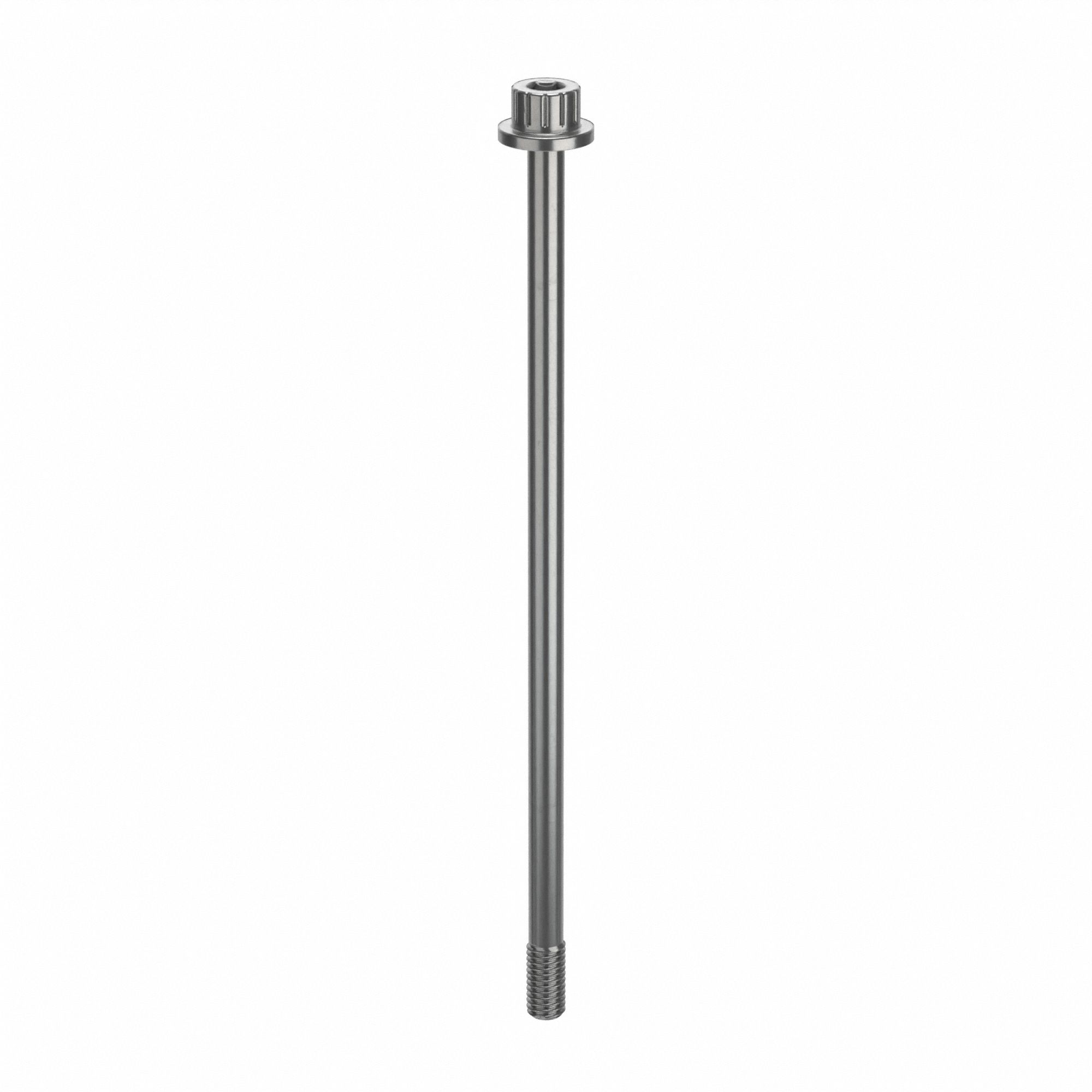 Socket Head Cap Screw: #10-32 Thread Size, 4 3/8 in Lg, Flanged Std, Plain, Stainless Steel, 18-8