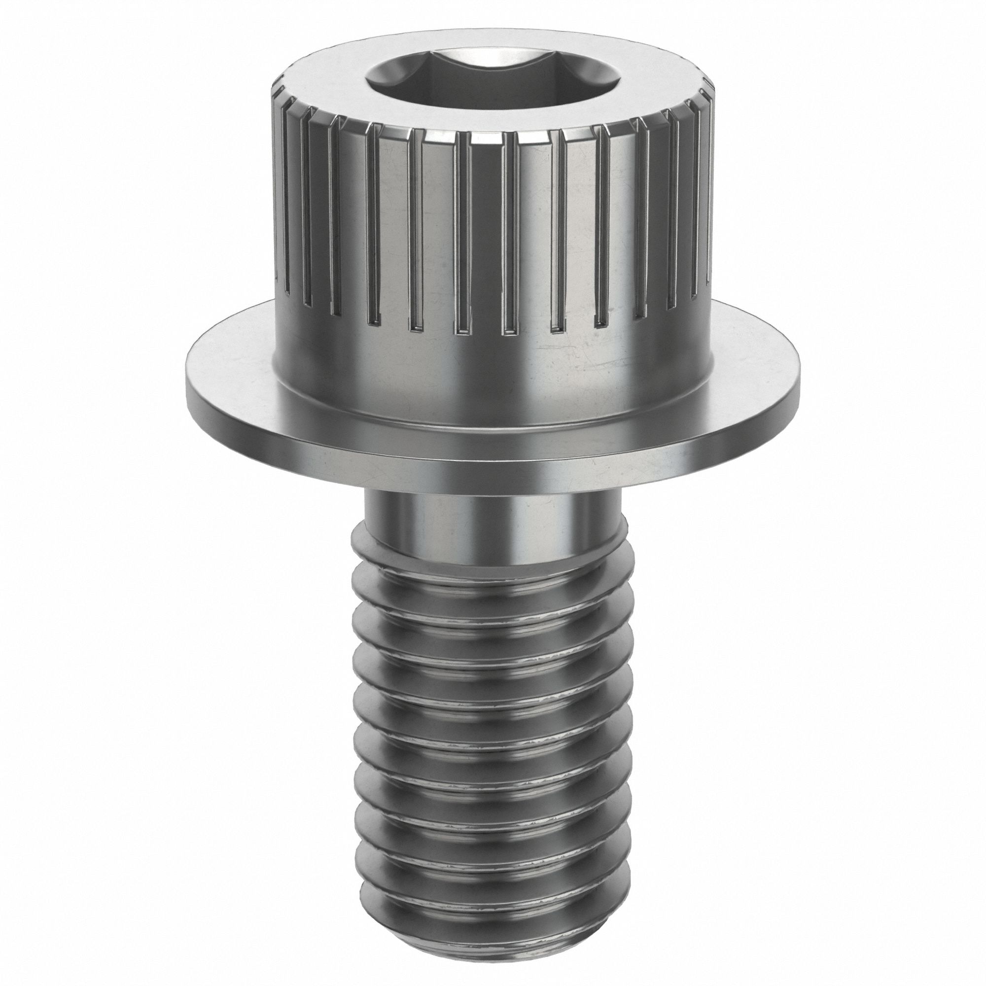 Socket Head Cap Screw: 1/2"-13 Thread Size, 1 in Lg, Flanged Std, Plain, Stainless Steel, 18-8