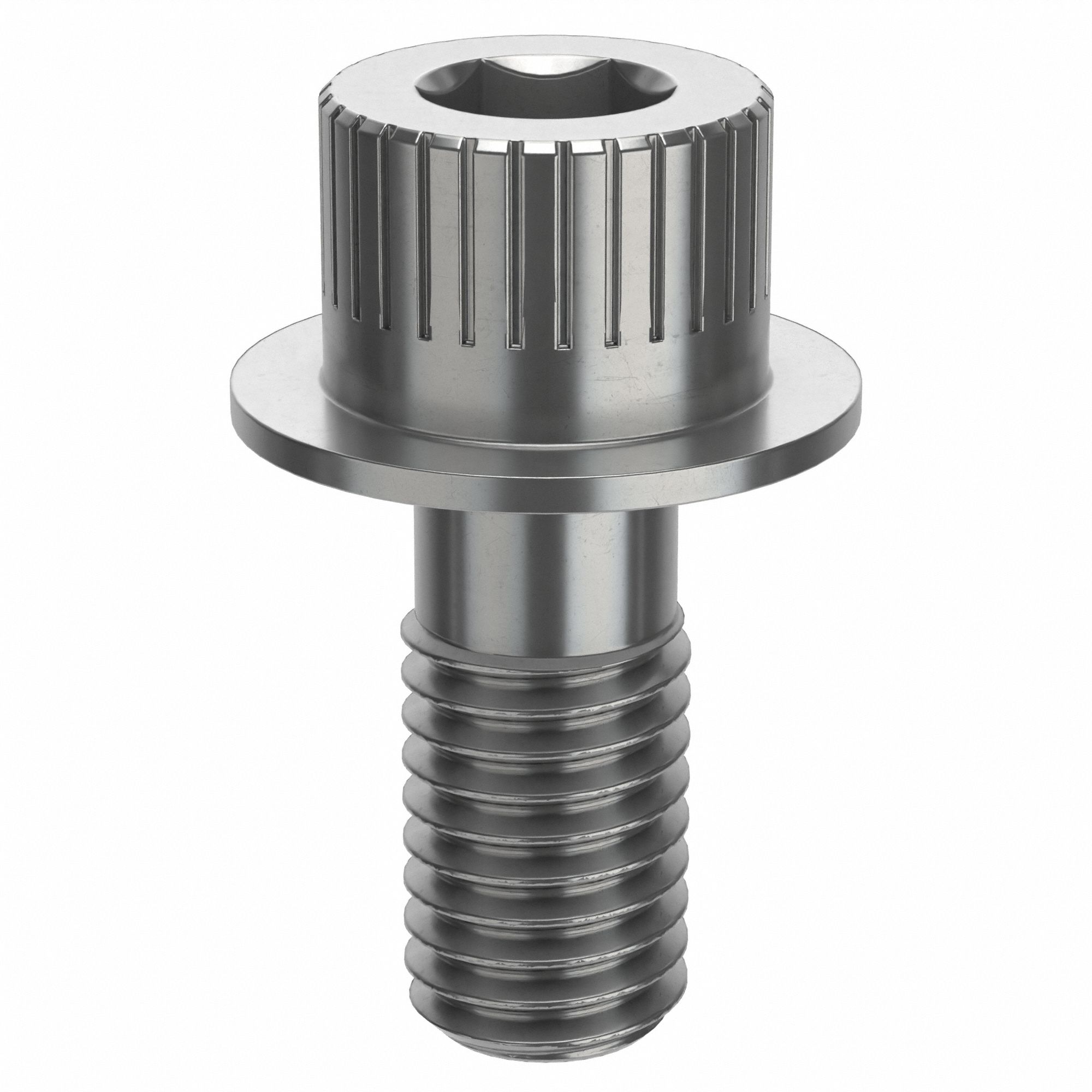 Socket Head Cap Screw: 1/2"-13 Thread Size, 1 1/8 in Lg, Flanged Std, Plain, Stainless Steel, 18-8