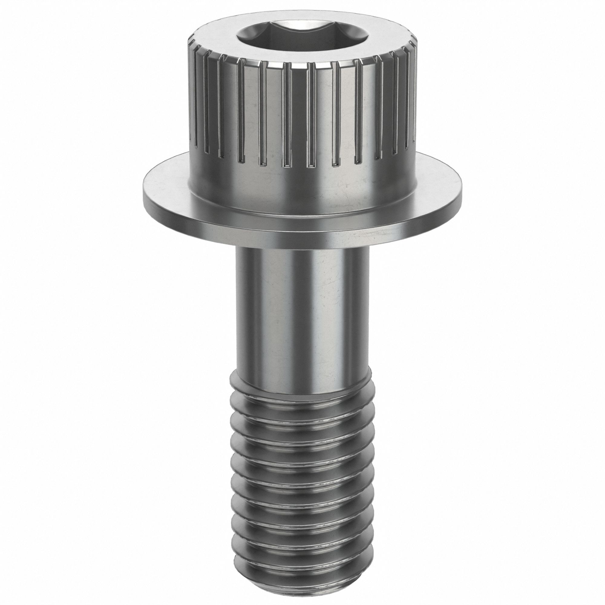 Socket Head Cap Screw: 1/2"-13 Thread Size, 1 3/8 in Lg, Flanged Std, Plain, Stainless Steel, 18-8