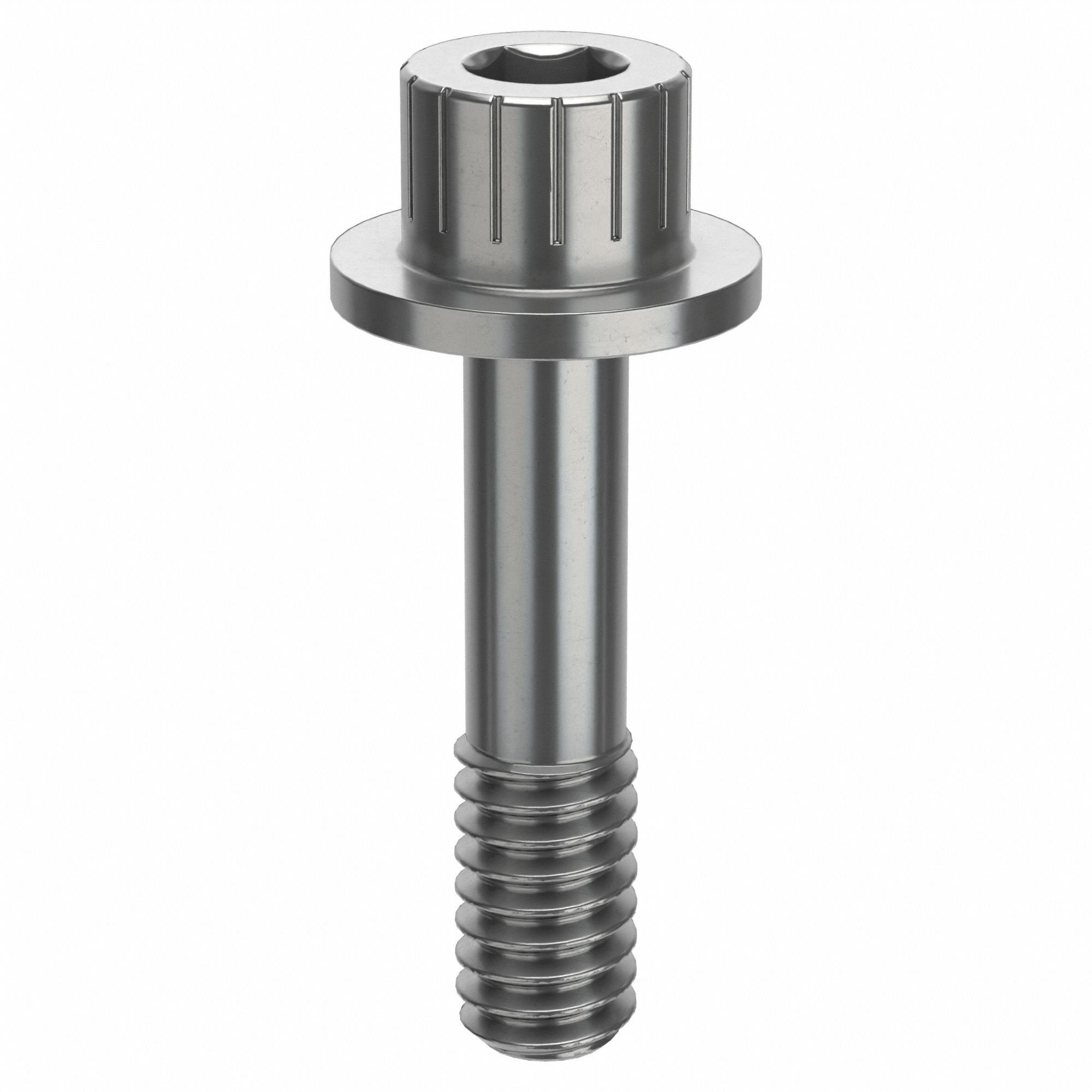 Socket Head Cap Screw: 1/4"-20 Thread Size, 1 1/16 in Lg, Flanged Std, Plain, Stainless Steel, 18-8
