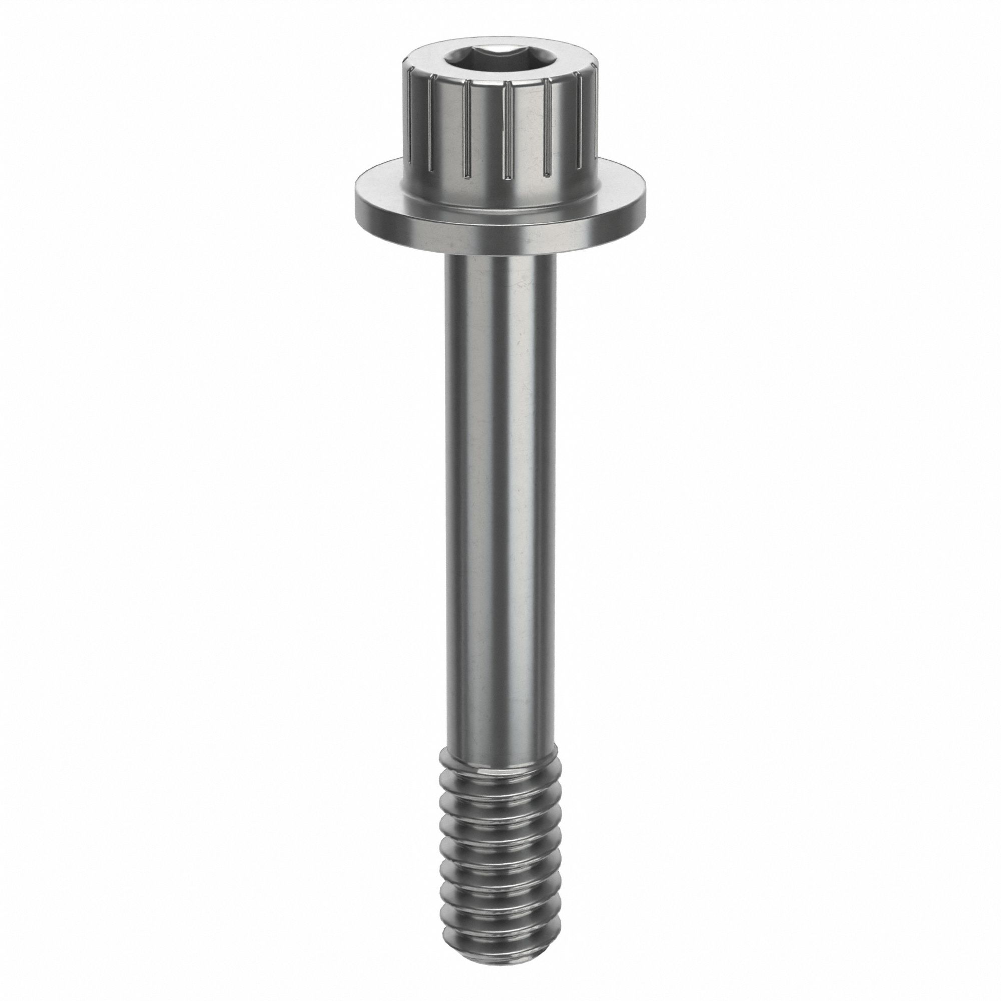 Socket Head Cap Screw: 1/4"-20 Thread Size, 1 9/16 in Lg, Flanged Std, Plain, Stainless Steel, 18-8