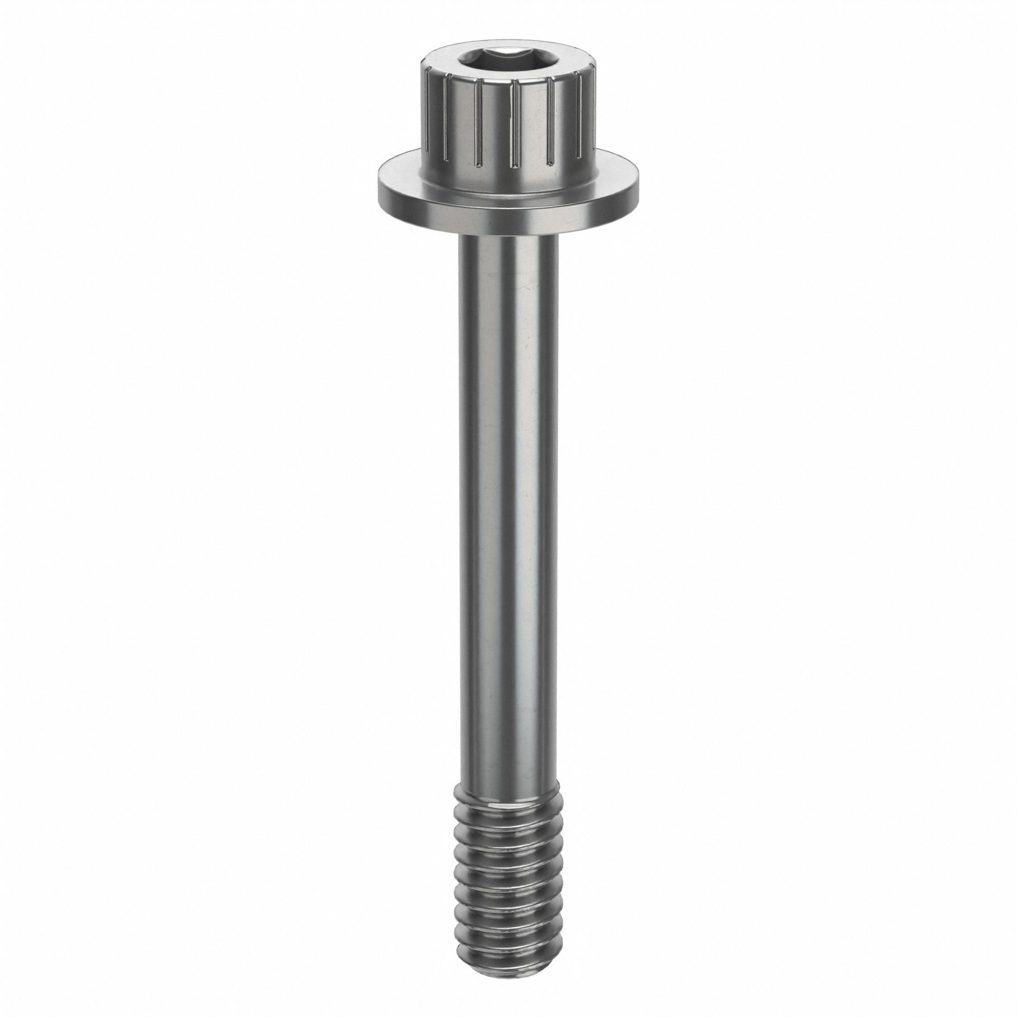 Socket Head Cap Screw: 1/4"-20 Thread Size, 1 13/16 in Lg, Flanged Std, Plain, Stainless Steel, 18-8