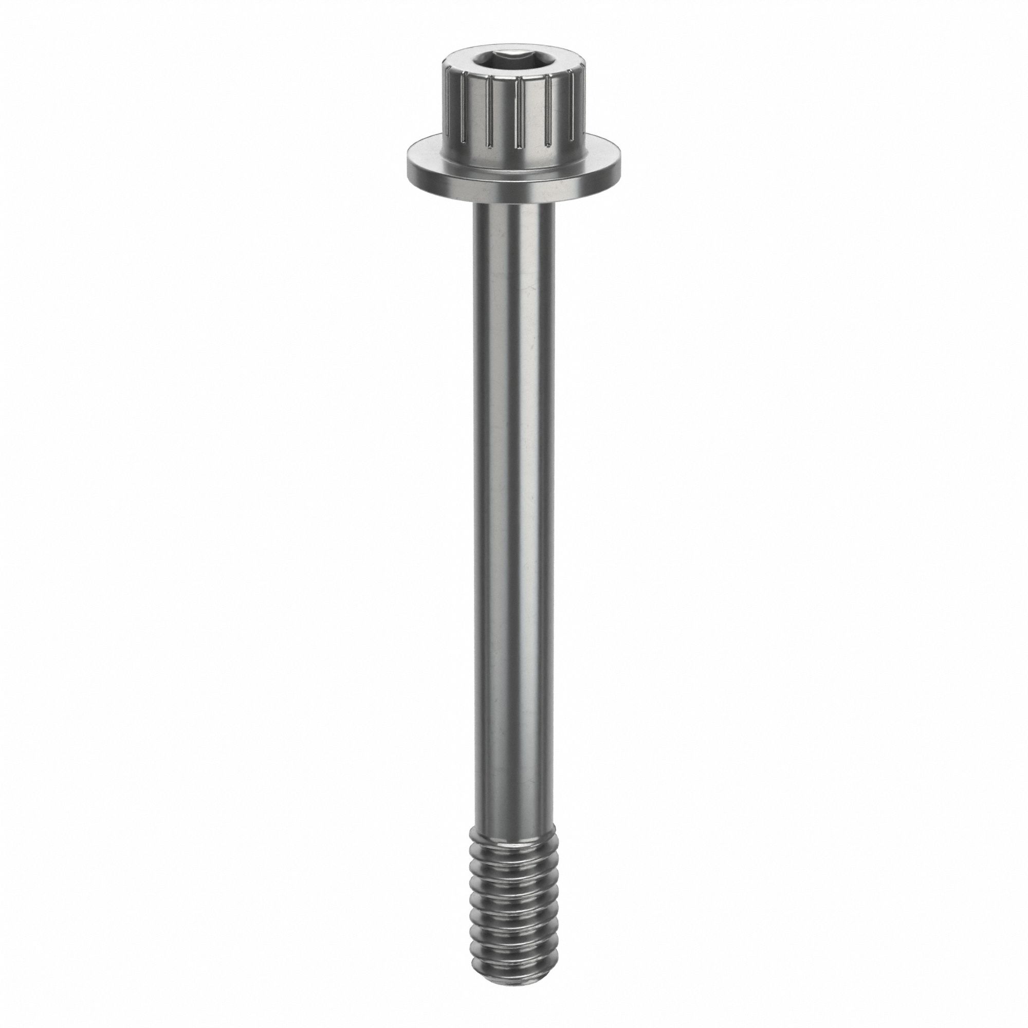 Socket Head Cap Screw: 1/4"-20 Thread Size, 2 5/16 in Lg, Flanged Std, Plain, Stainless Steel, 18-8
