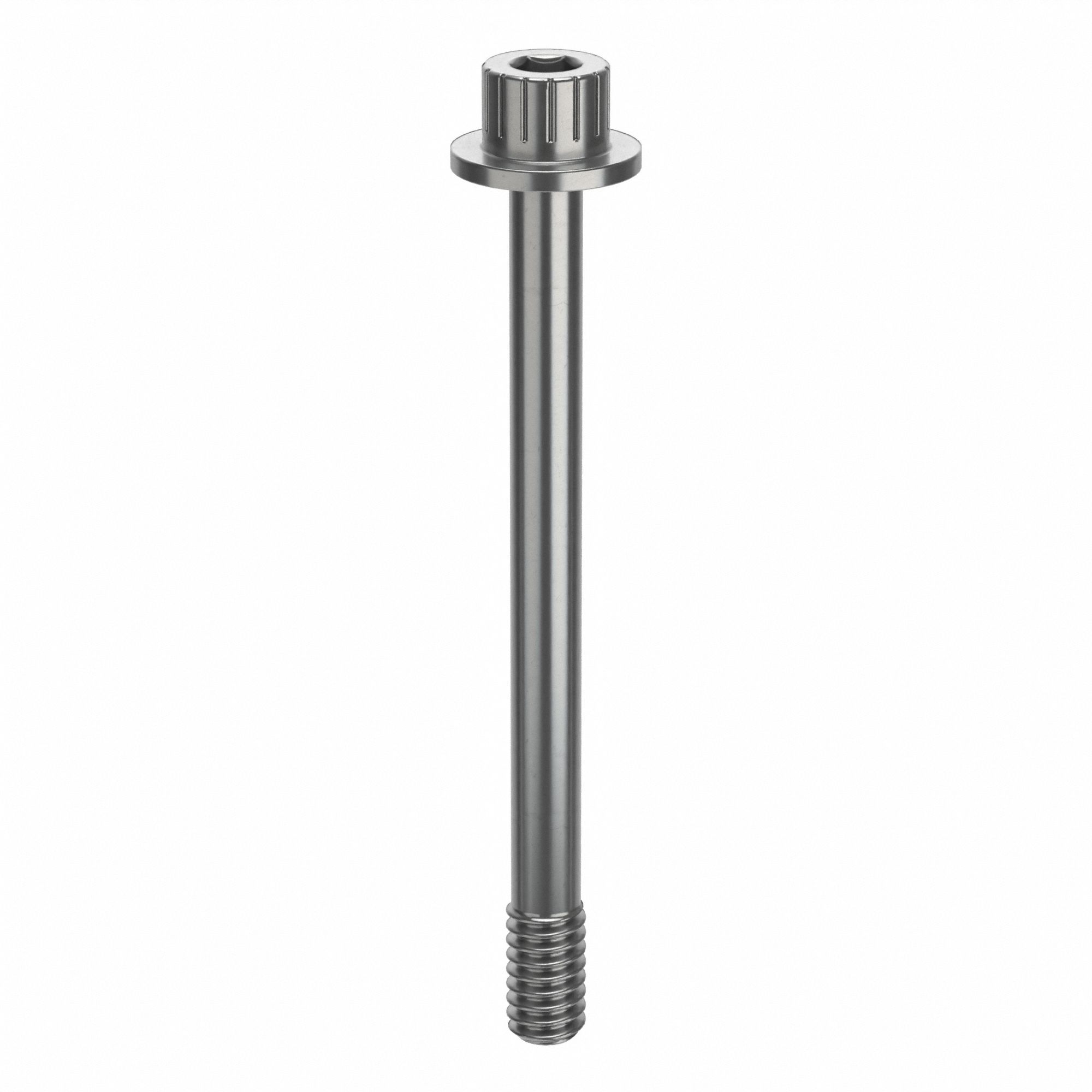 Socket Head Cap Screw: 1/4"-20 Thread Size, 2 13/16 in Lg, Flanged Std, Plain, Stainless Steel, 18-8