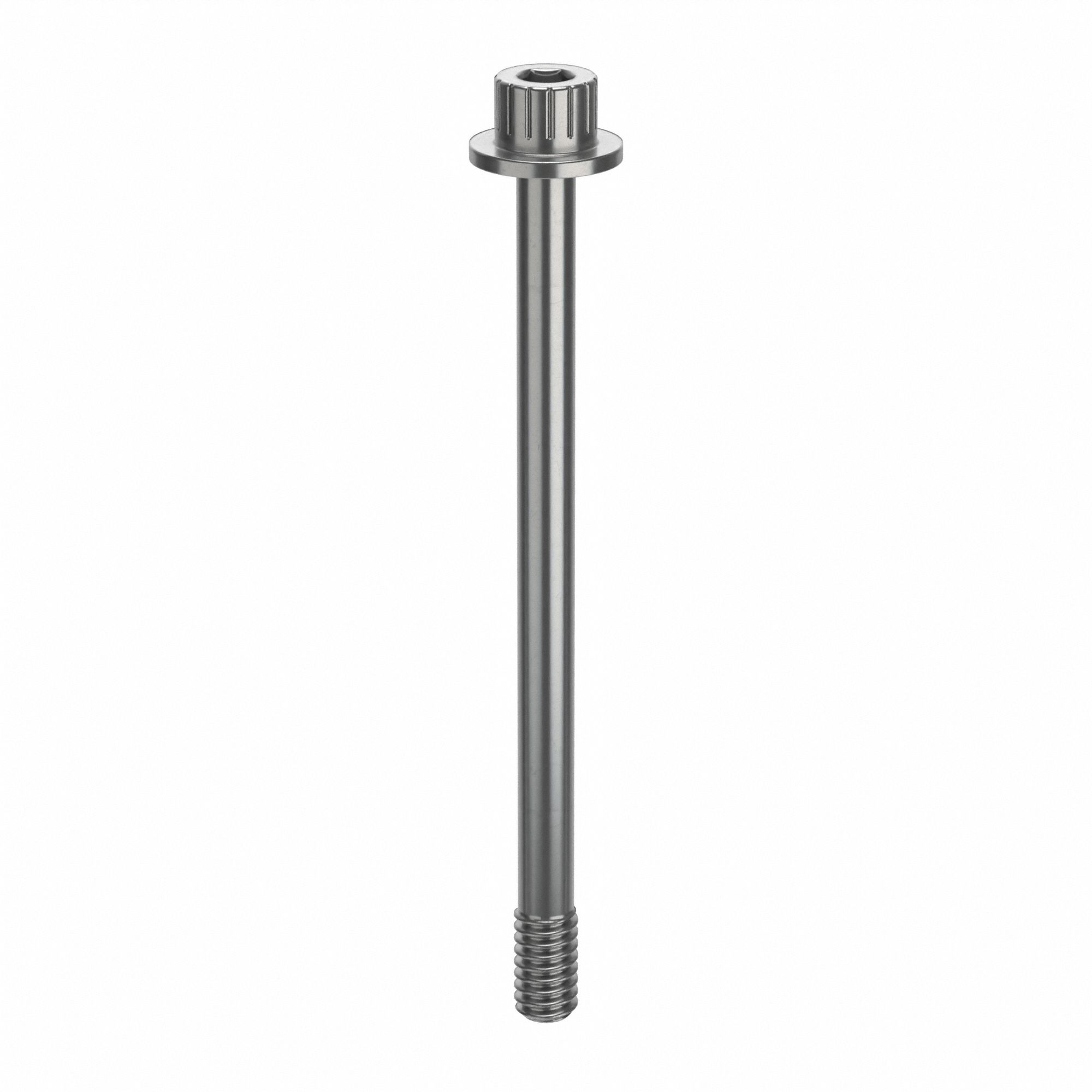 Socket Head Cap Screw: 1/4"-20 Thread Size, 3 7/16 in Lg, Flanged Std, Plain, Stainless Steel, 18-8