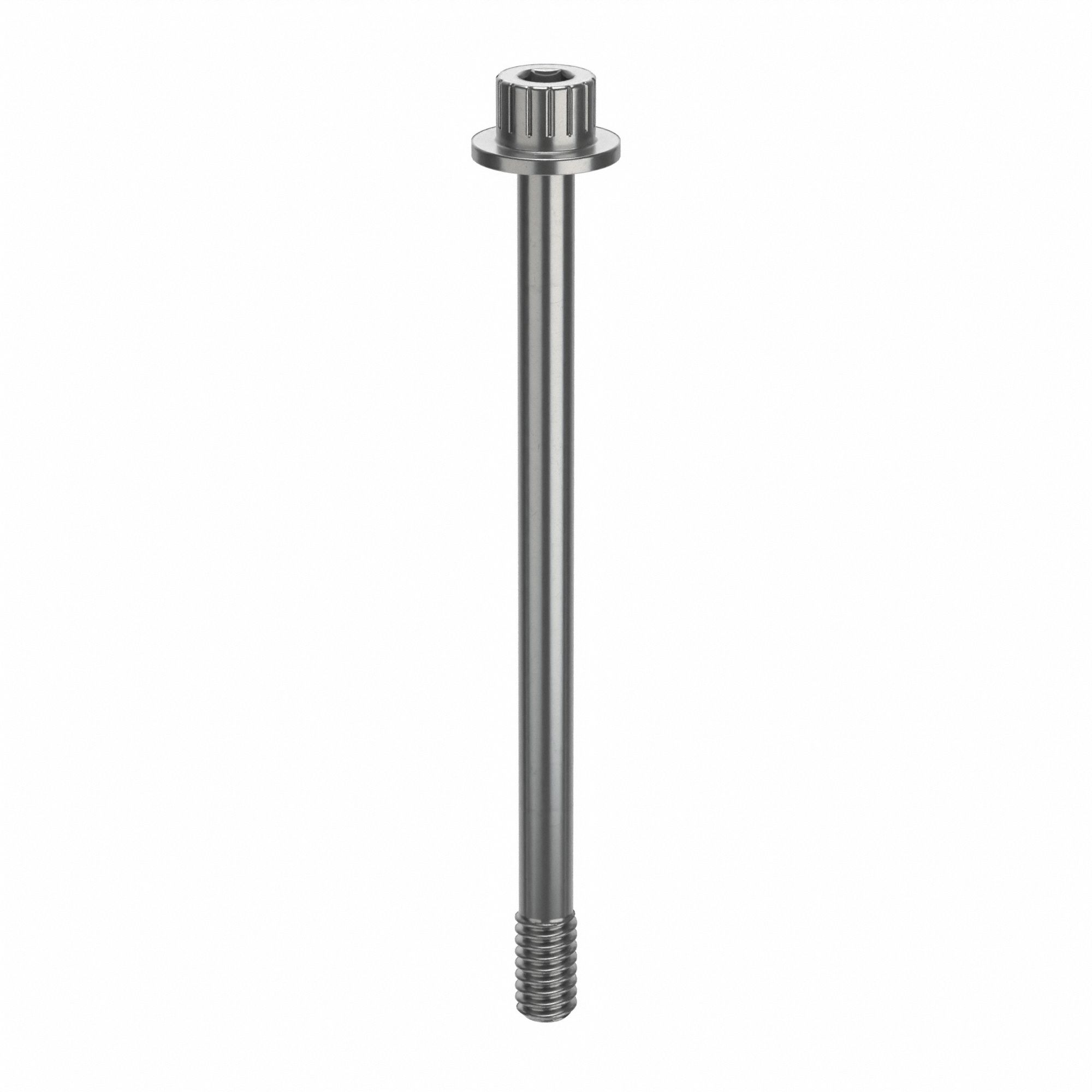 Socket Head Cap Screw: 1/4"-20 Thread Size, 3 9/16 in Lg, Flanged Std, Plain, Stainless Steel, 18-8