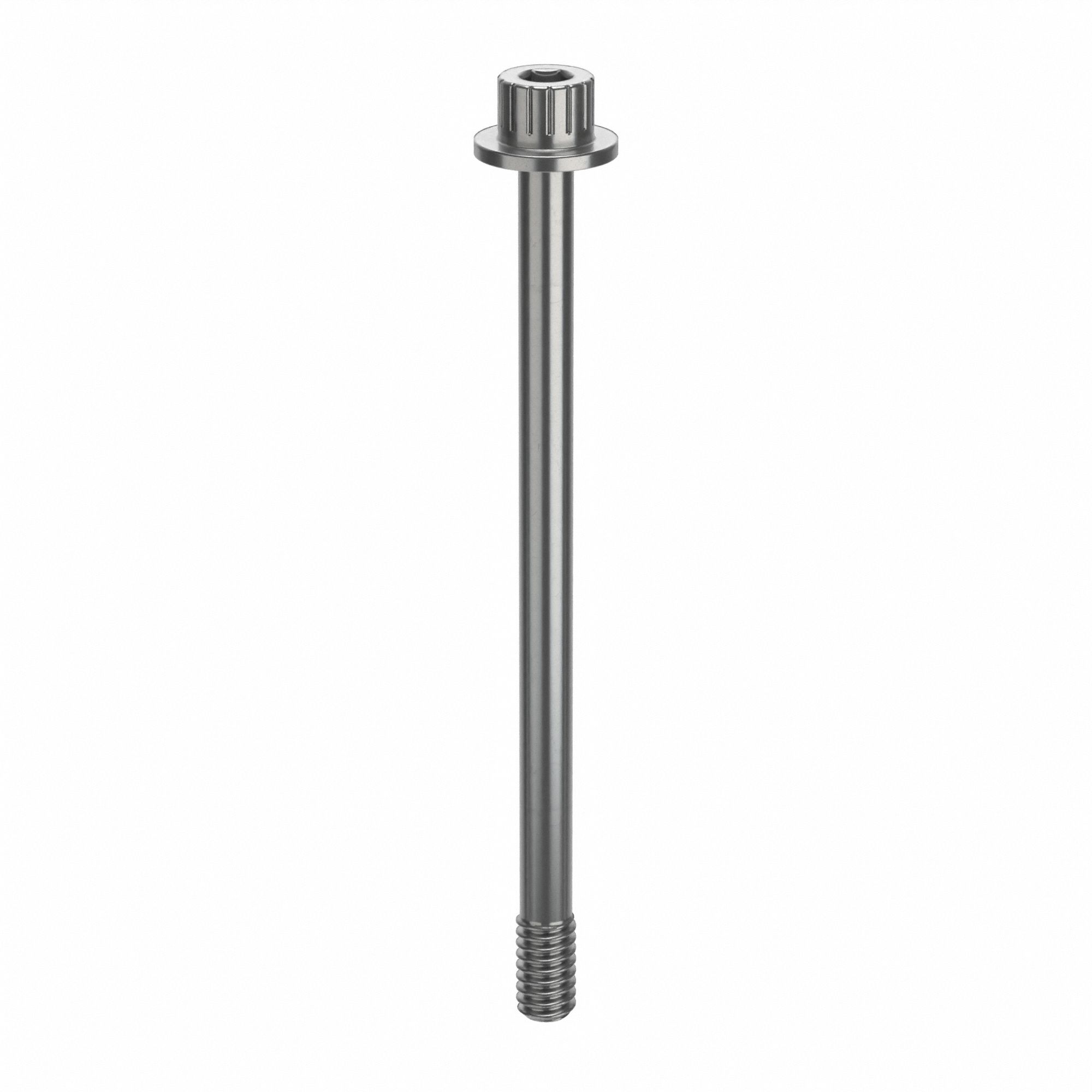 Socket Head Cap Screw: 1/4"-20 Thread Size, 3 11/16 in Lg, Flanged Std, Plain, Stainless Steel, 18-8