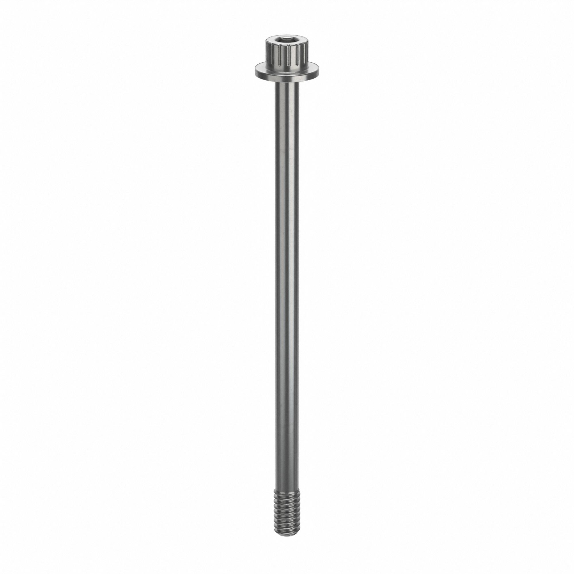 Socket Head Cap Screw: 1/4"-20 Thread Size, 4 7/16 in Lg, Flanged Std, Plain, Stainless Steel, 18-8