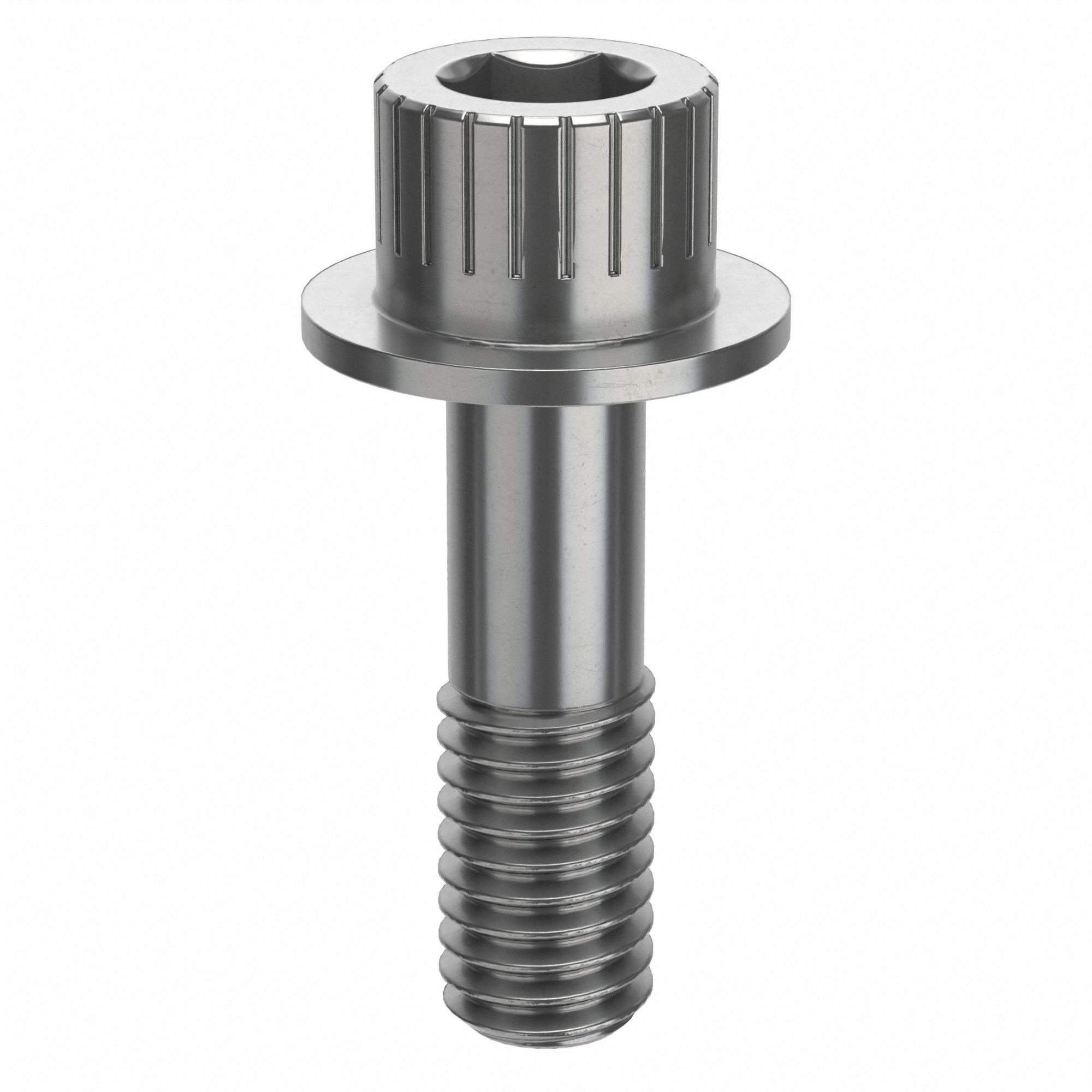 Socket Head Cap Screw: 3/8"-16 Thread Size, 1 1/4 in Lg, Flanged Std, Plain, Stainless Steel, 18-8