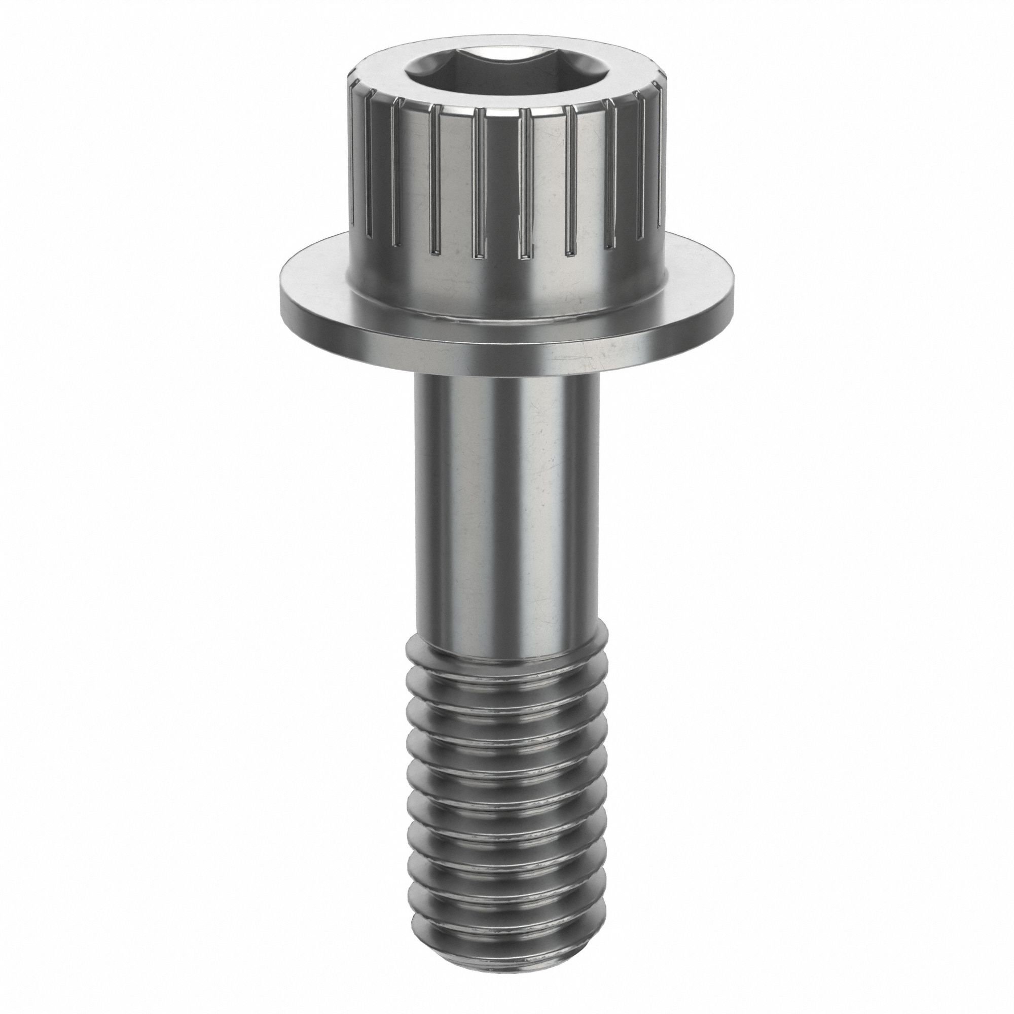 Socket Head Cap Screw: 3/8"-16 Thread Size, 1 1/4 in Lg, Flanged Std, Plain, Stainless Steel, 18-8