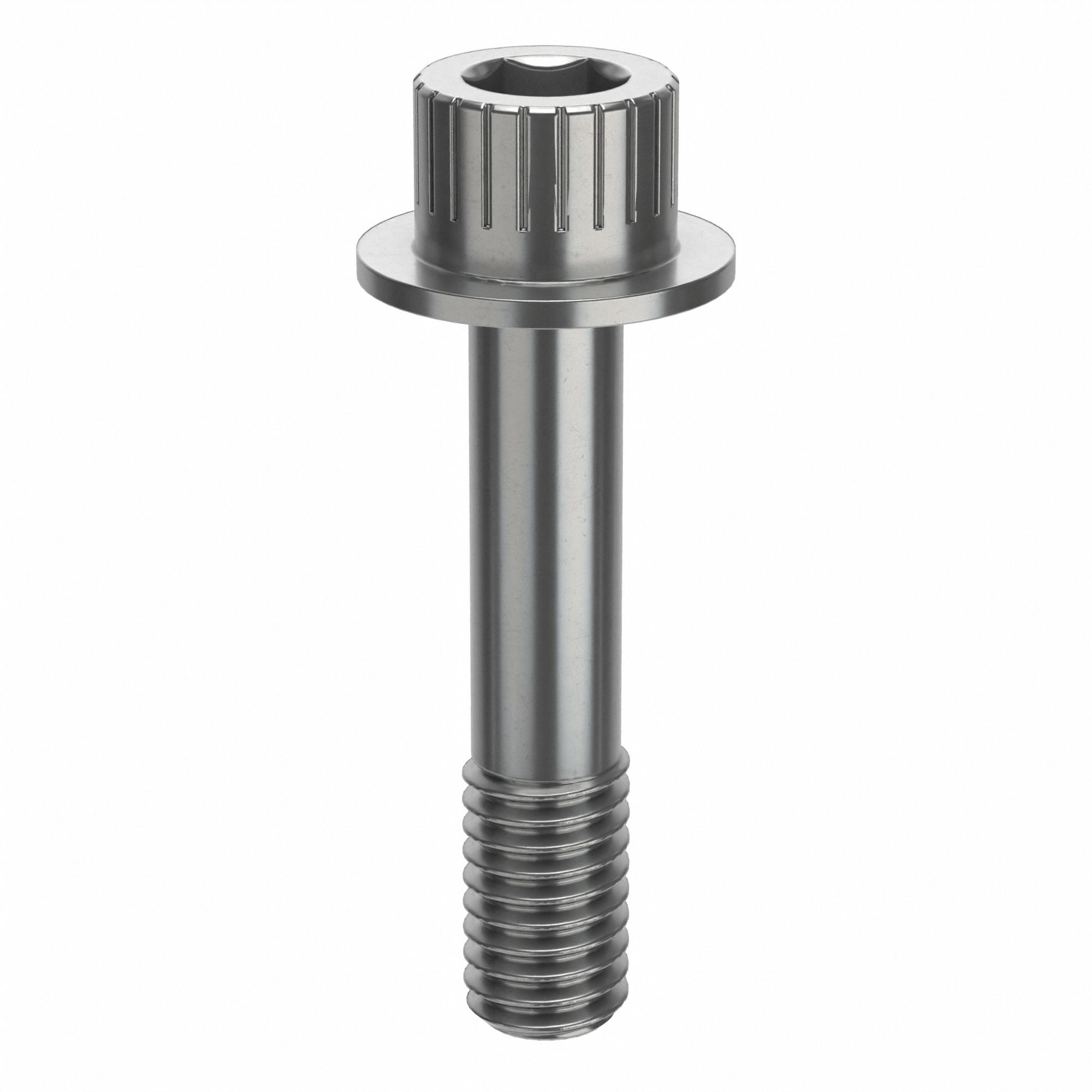 Socket Head Cap Screw: 3/8"-16 Thread Size, 1 3/4 in Lg, Flanged Std, Plain, Stainless Steel, 18-8