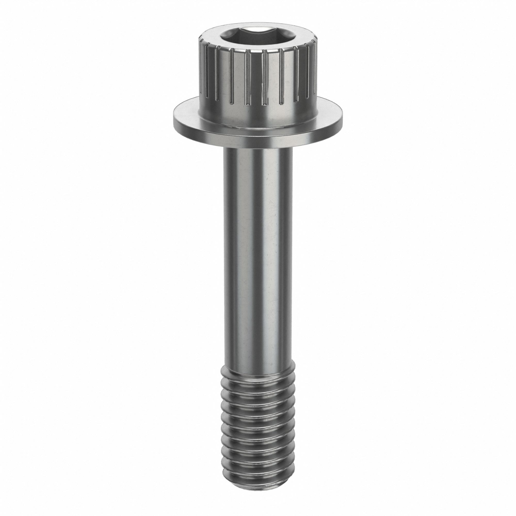 Socket Head Cap Screw: 3/8"-16 Thread Size, 1 7/8 in Lg, Flanged Std, Plain, Stainless Steel, 18-8