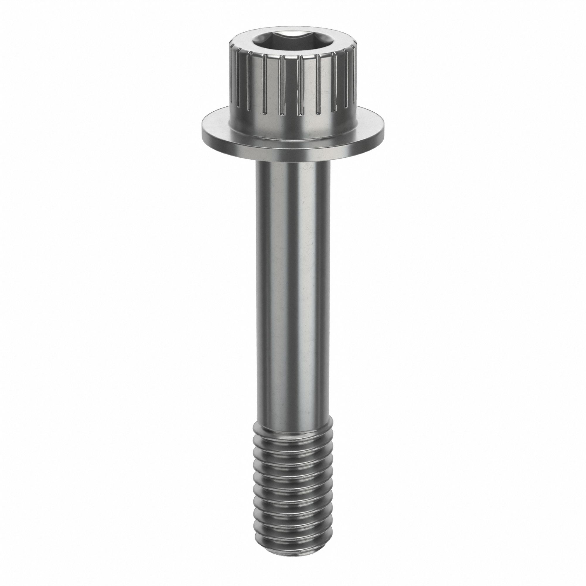 Socket Head Cap Screw: 3/8"-16 Thread Size, 2 in Lg, Flanged Std, Plain, Stainless Steel, 18-8