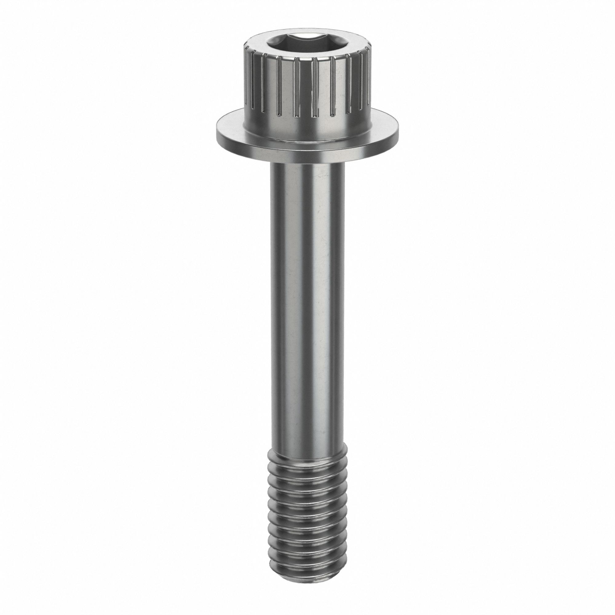 Socket Head Cap Screw: 3/8"-16 Thread Size, 2 1/8 in Lg, Flanged Std, Plain, Stainless Steel, 18-8