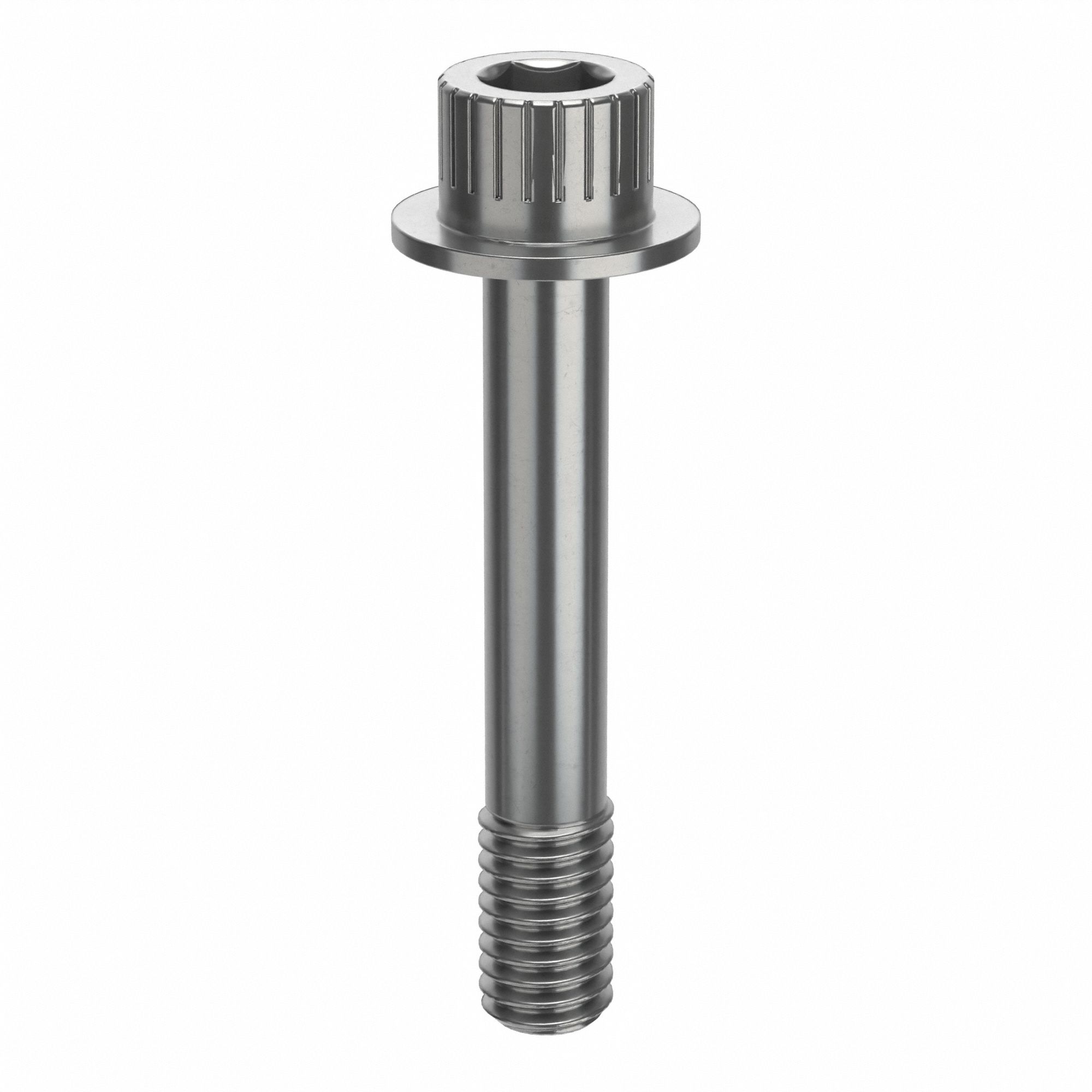 Socket Head Cap Screw: 3/8"-16 Thread Size, 2 1/4 in Lg, Flanged Std, Plain, Stainless Steel, 18-8