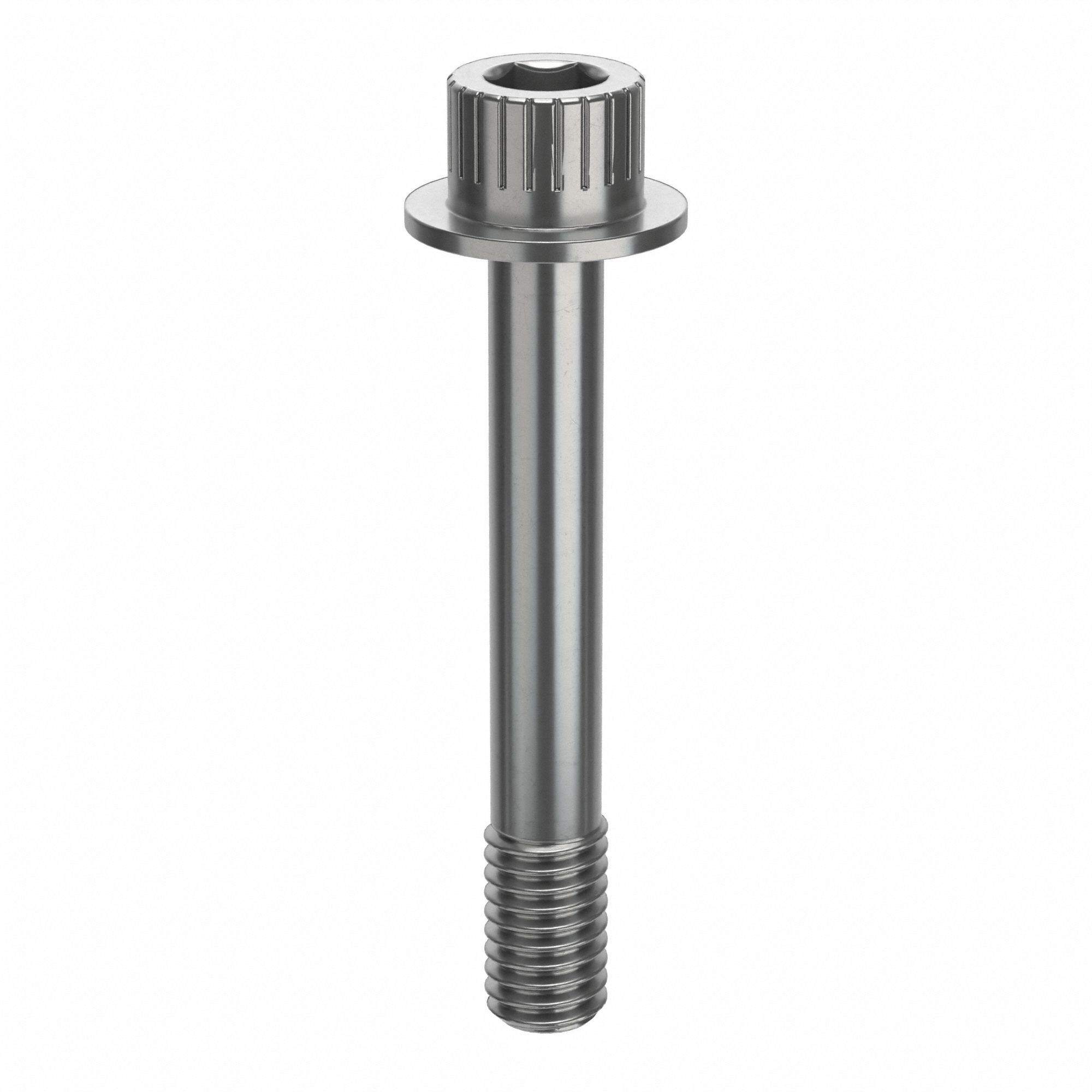 Socket Head Cap Screw: 3/8"-16 Thread Size, 2 1/2 in Lg, Flanged Std, Plain, Stainless Steel, 18-8