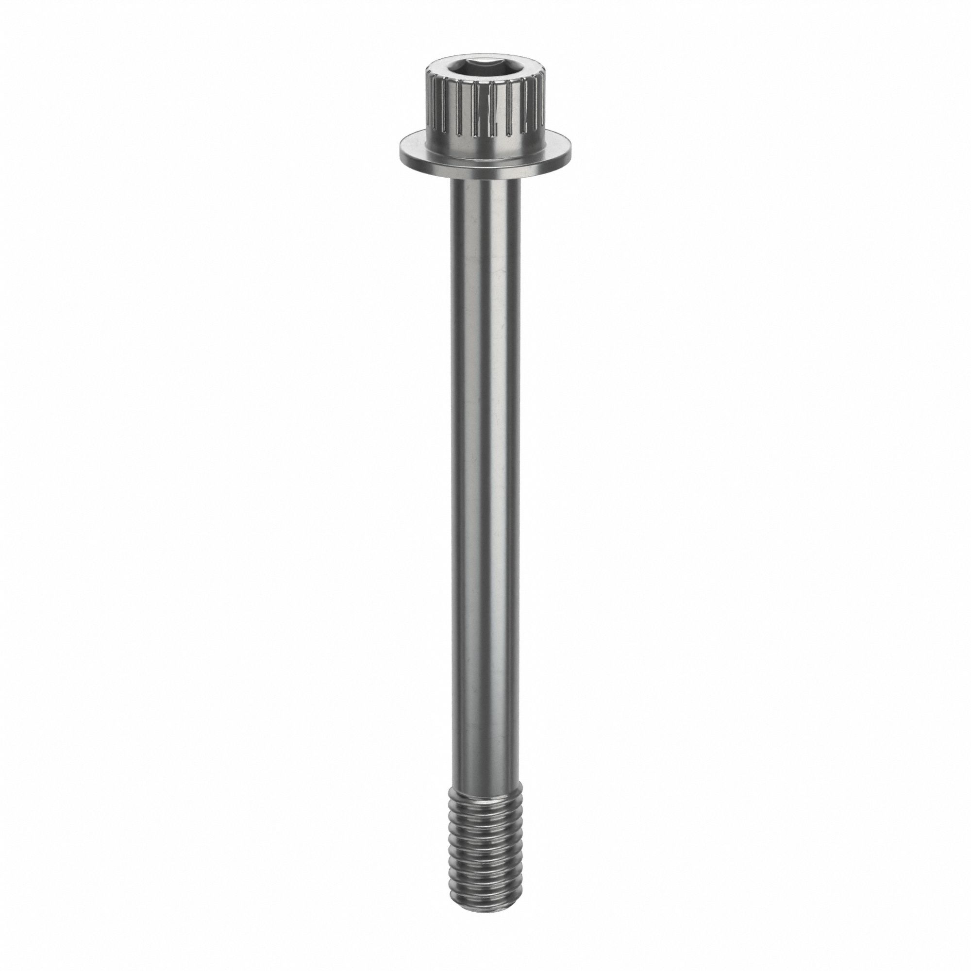 Socket Head Cap Screw: 3/8"-16 Thread Size, 3 7/8 in Lg, Flanged Std, Plain, Stainless Steel, 18-8