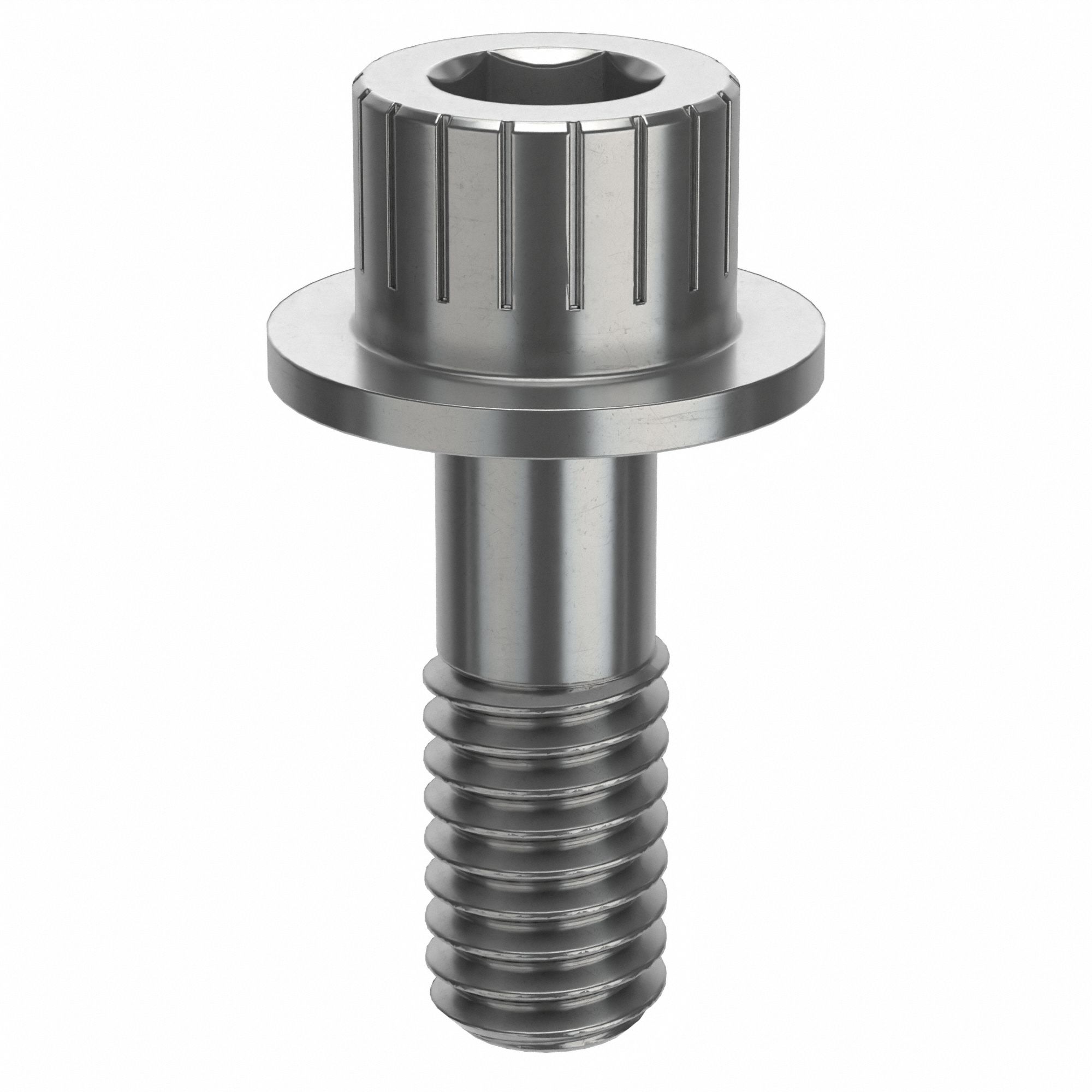 Socket Head Cap Screw: 5/16"-18 Thread Size, 7/8 in Lg, Flanged Std, Plain, Stainless Steel, 18-8