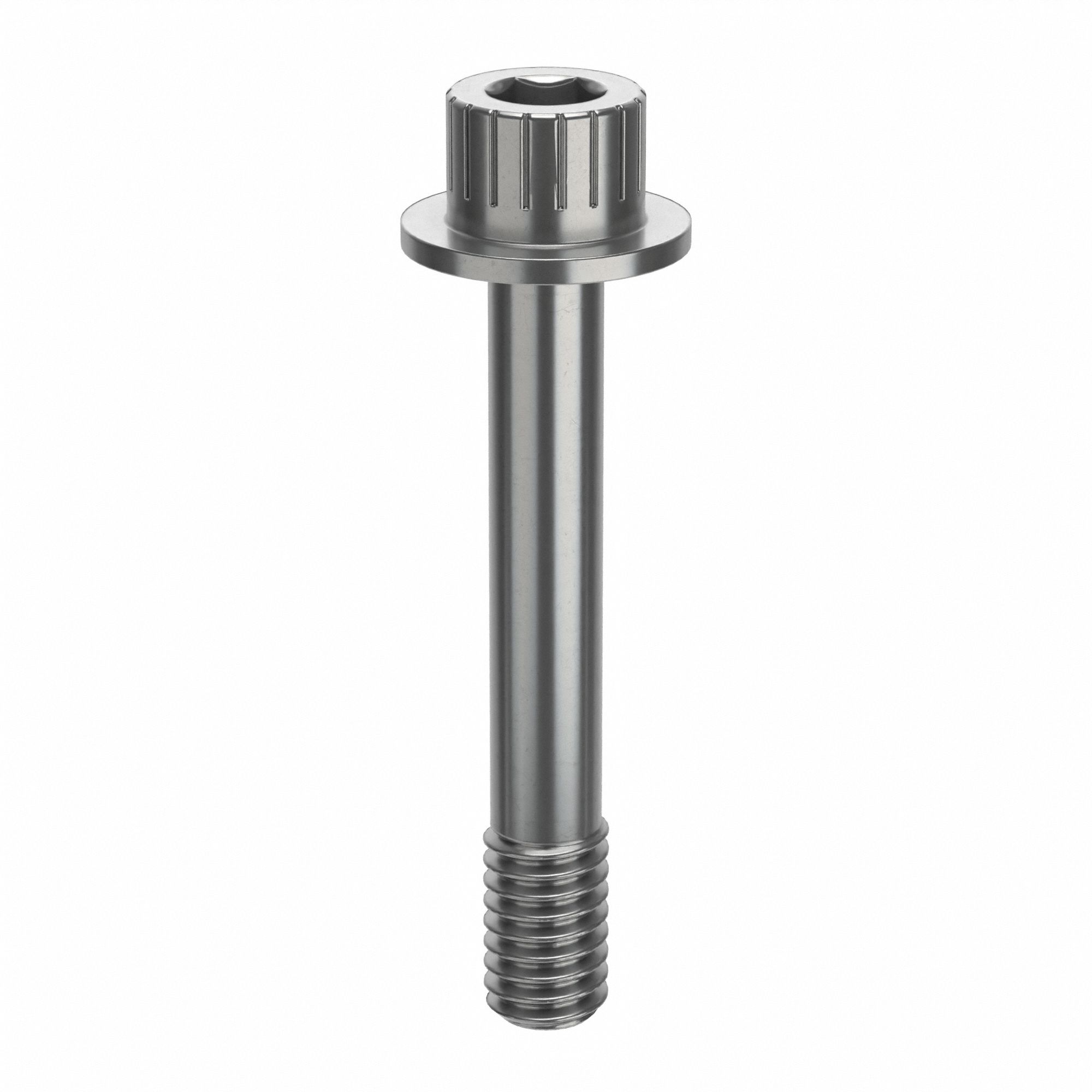Socket Head Cap Screw: 5/16"-18 Thread Size, 2 in Lg, Flanged Std, Plain, Stainless Steel, 18-8