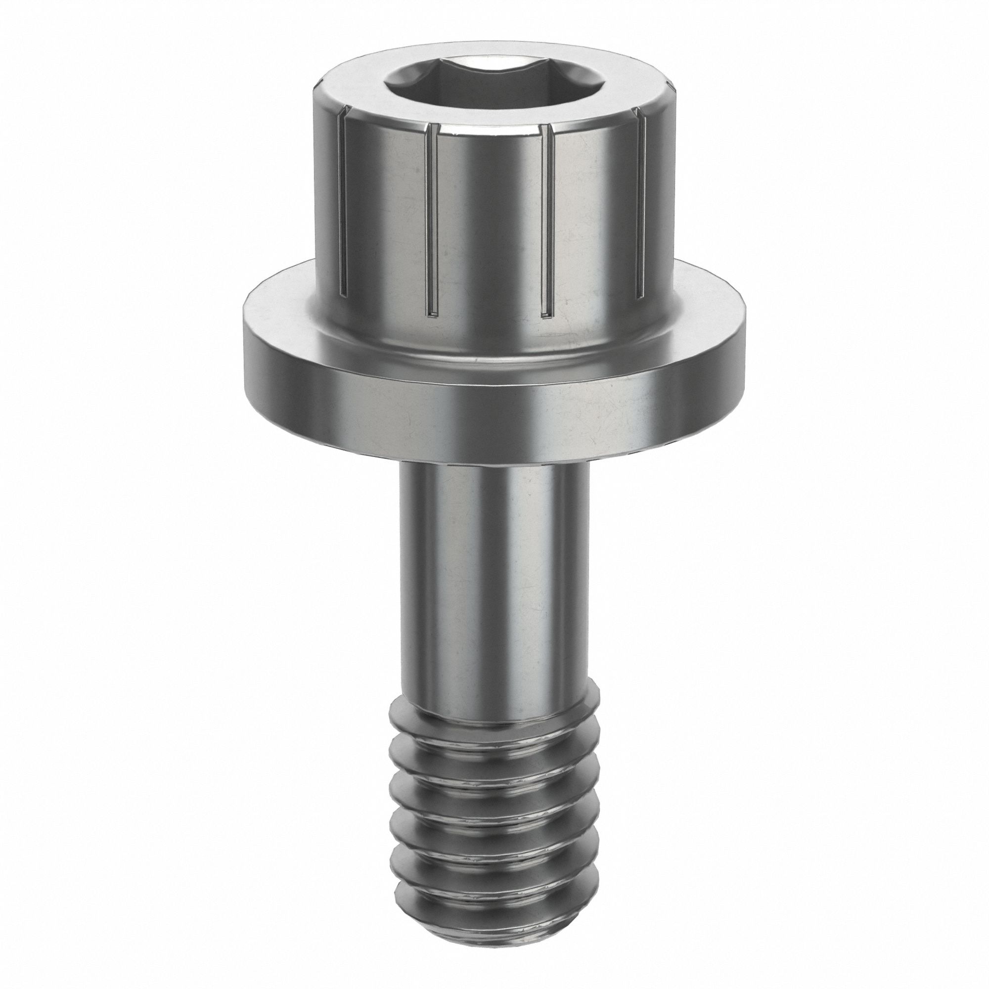 Socket Head Cap Screw: #8-32 Thread Size, 7/16 in Lg, Flanged Std, Plain, Stainless Steel, 316