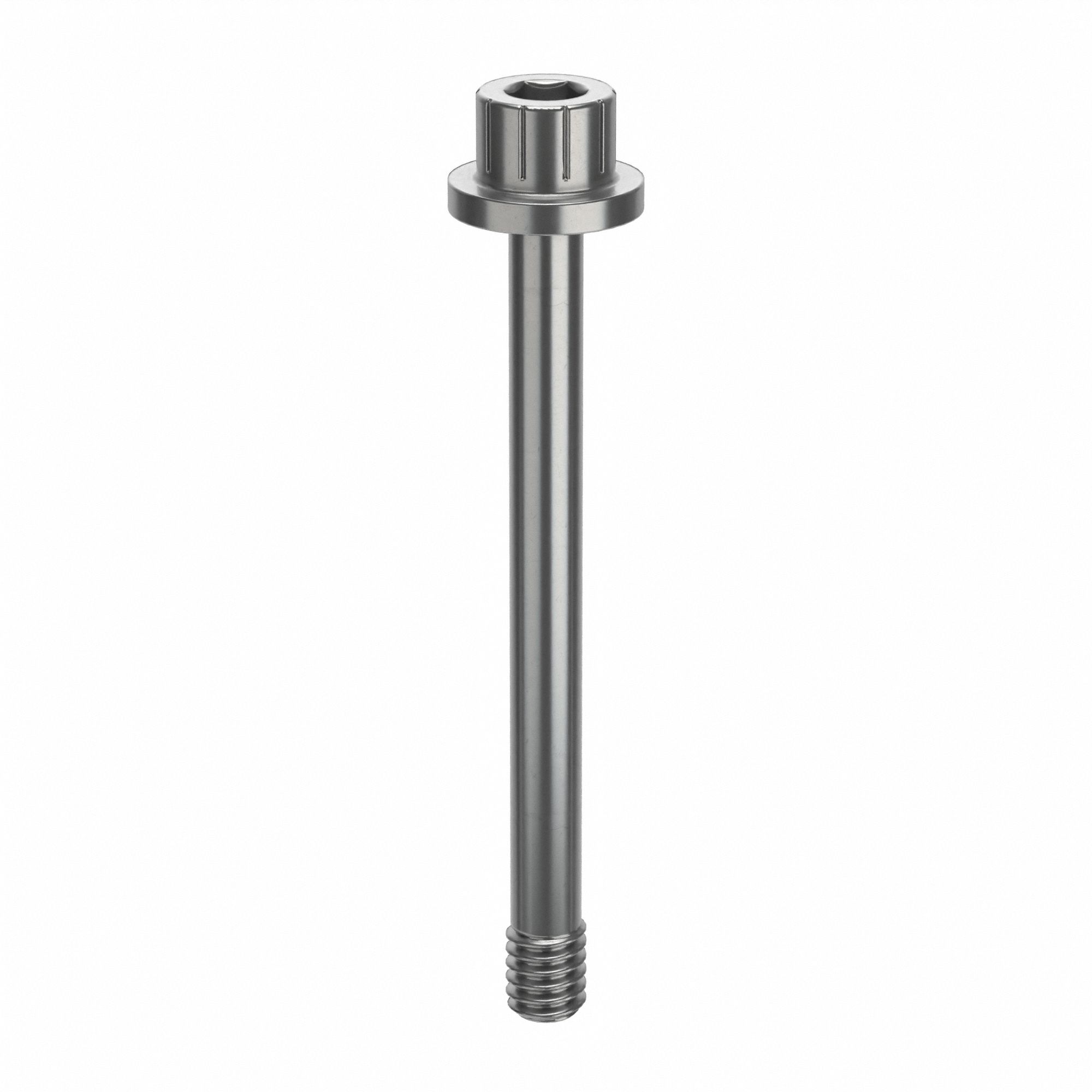 Socket Head Cap Screw: #8-32 Thread Size, 1 11/16 in Lg, Flanged Std, Plain, Stainless Steel, 316
