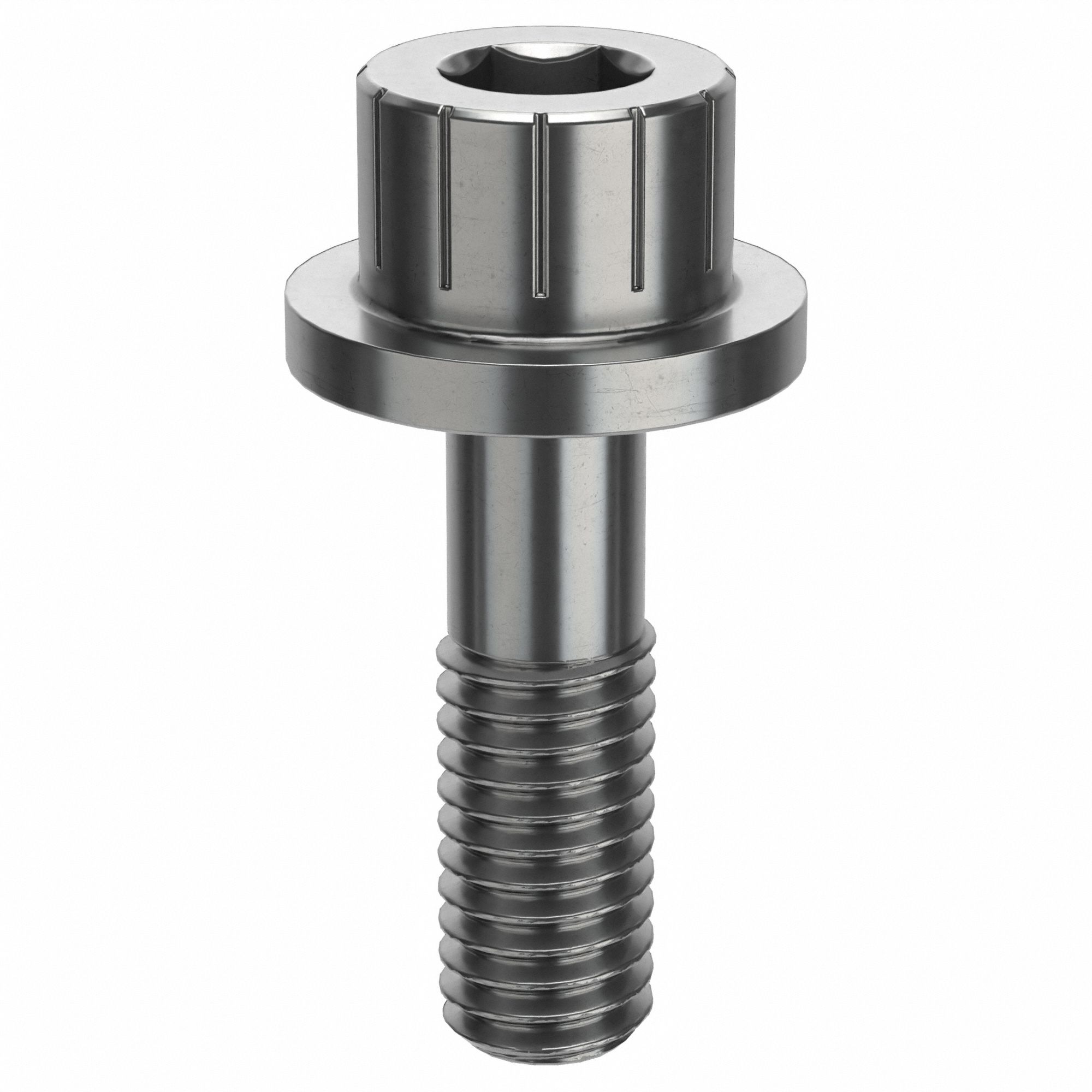 Socket Head Cap Screw: #10-32 Thread Size, 5/8 in Lg, Flanged Std, Plain, Stainless Steel, 316