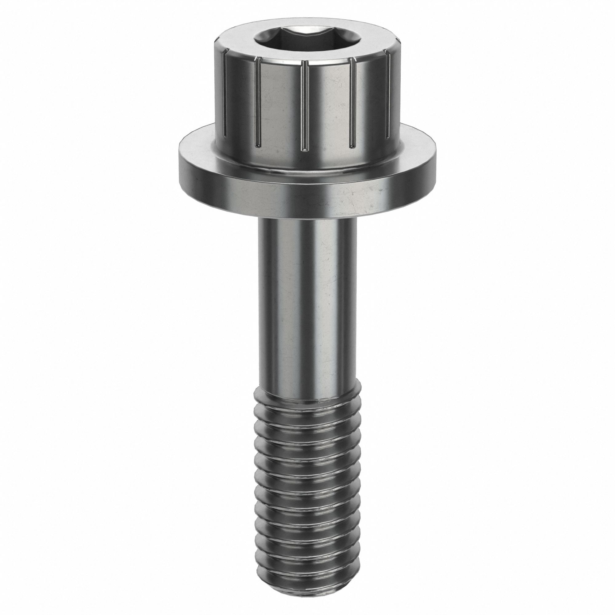 Socket Head Cap Screw: #10-32 Thread Size, 3/4 in Lg, Flanged Std, Plain, Stainless Steel, 316