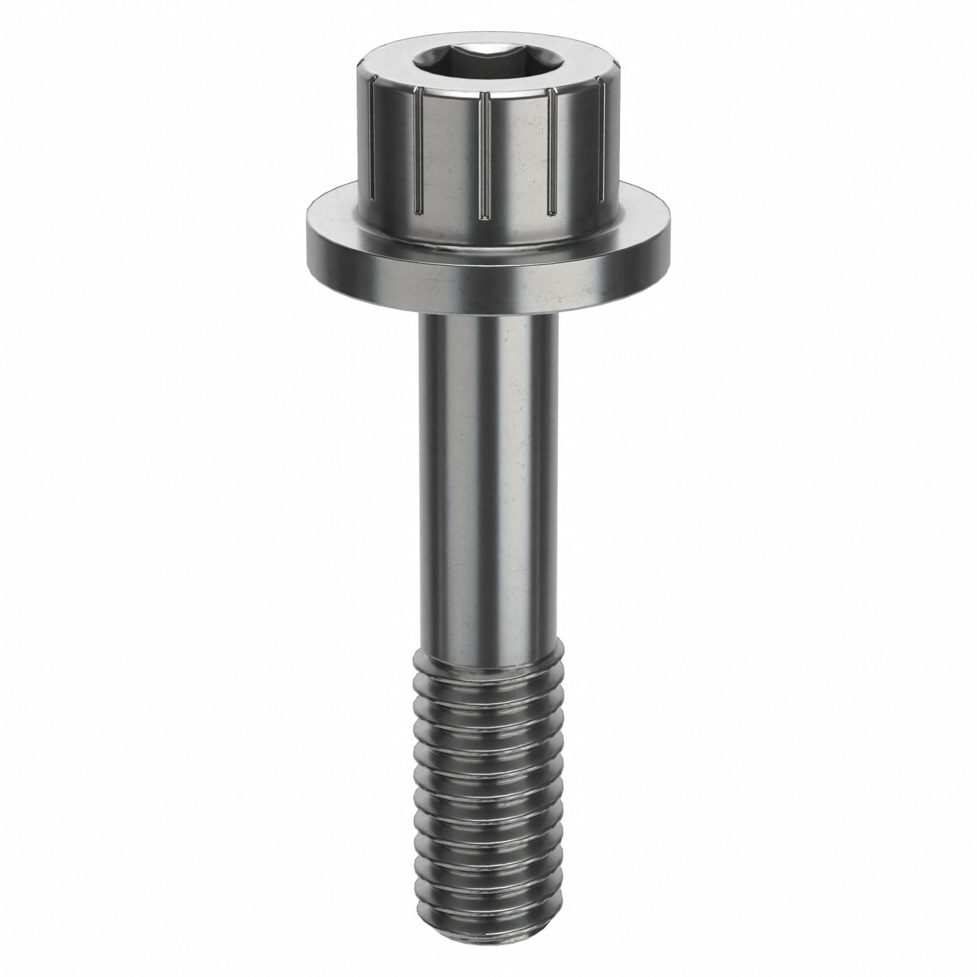 Socket Head Cap Screw: #10-32 Thread Size, 7/8 in Lg, Flanged Std, Plain, Stainless Steel, 316