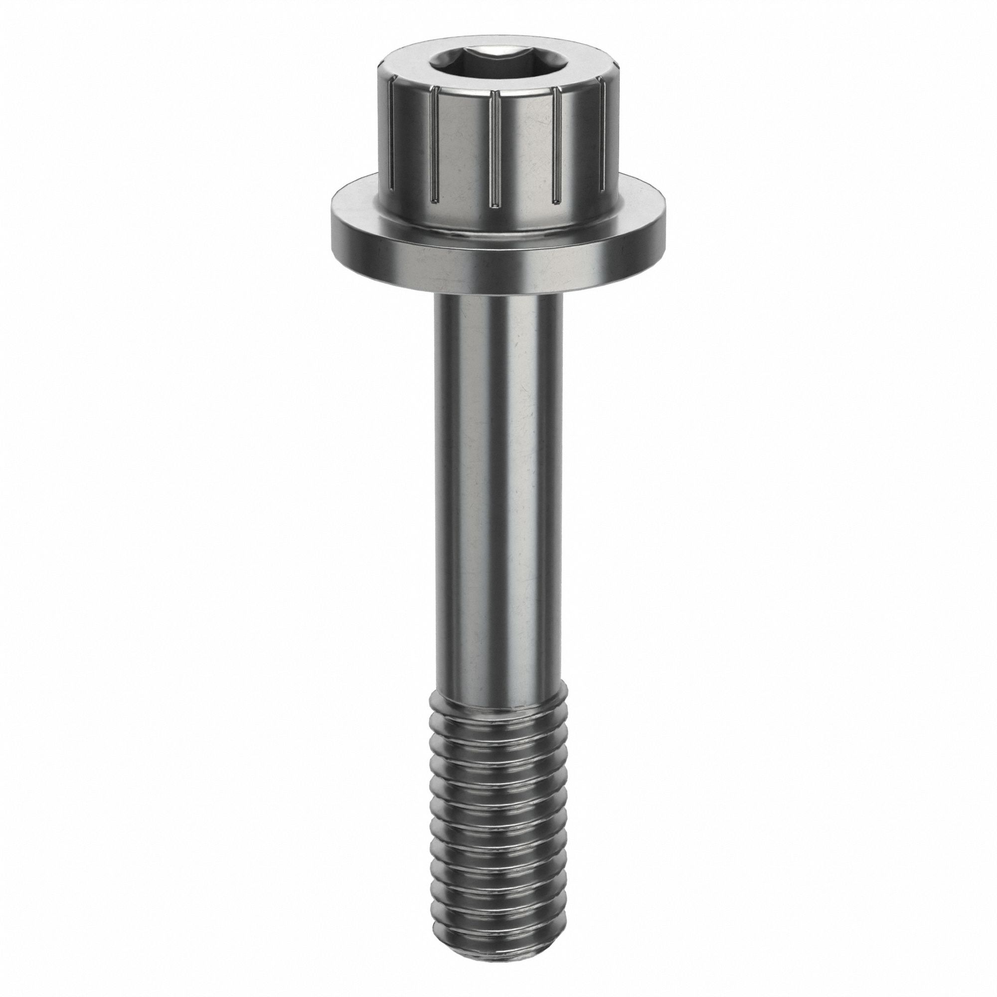 Socket Head Cap Screw: #10-32 Thread Size, 1 in Lg, Flanged Std, Plain, Stainless Steel, 316