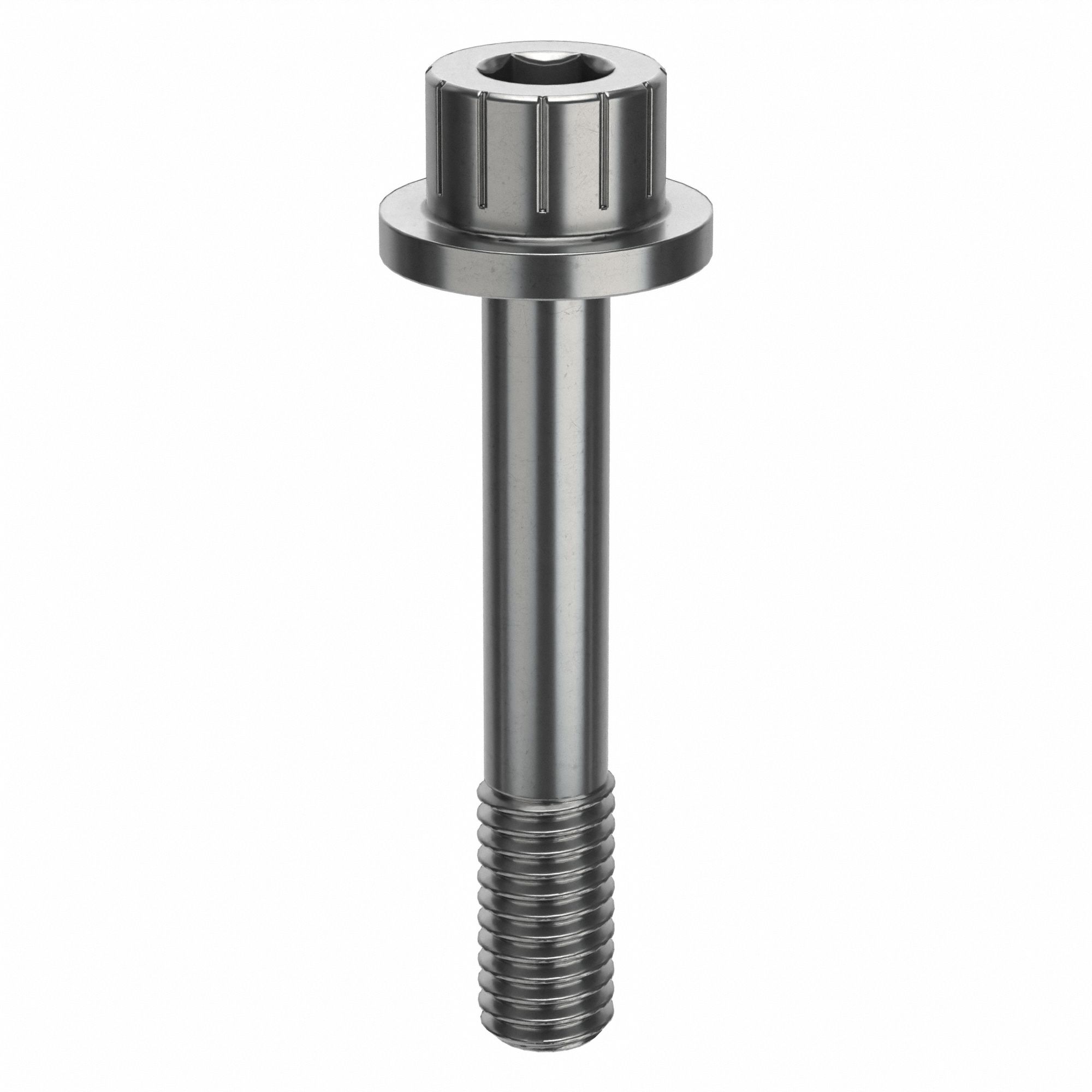 Socket Head Cap Screw: #10-32 Thread Size, 1 1/8 in Lg, Flanged Std, Plain, Stainless Steel, 316