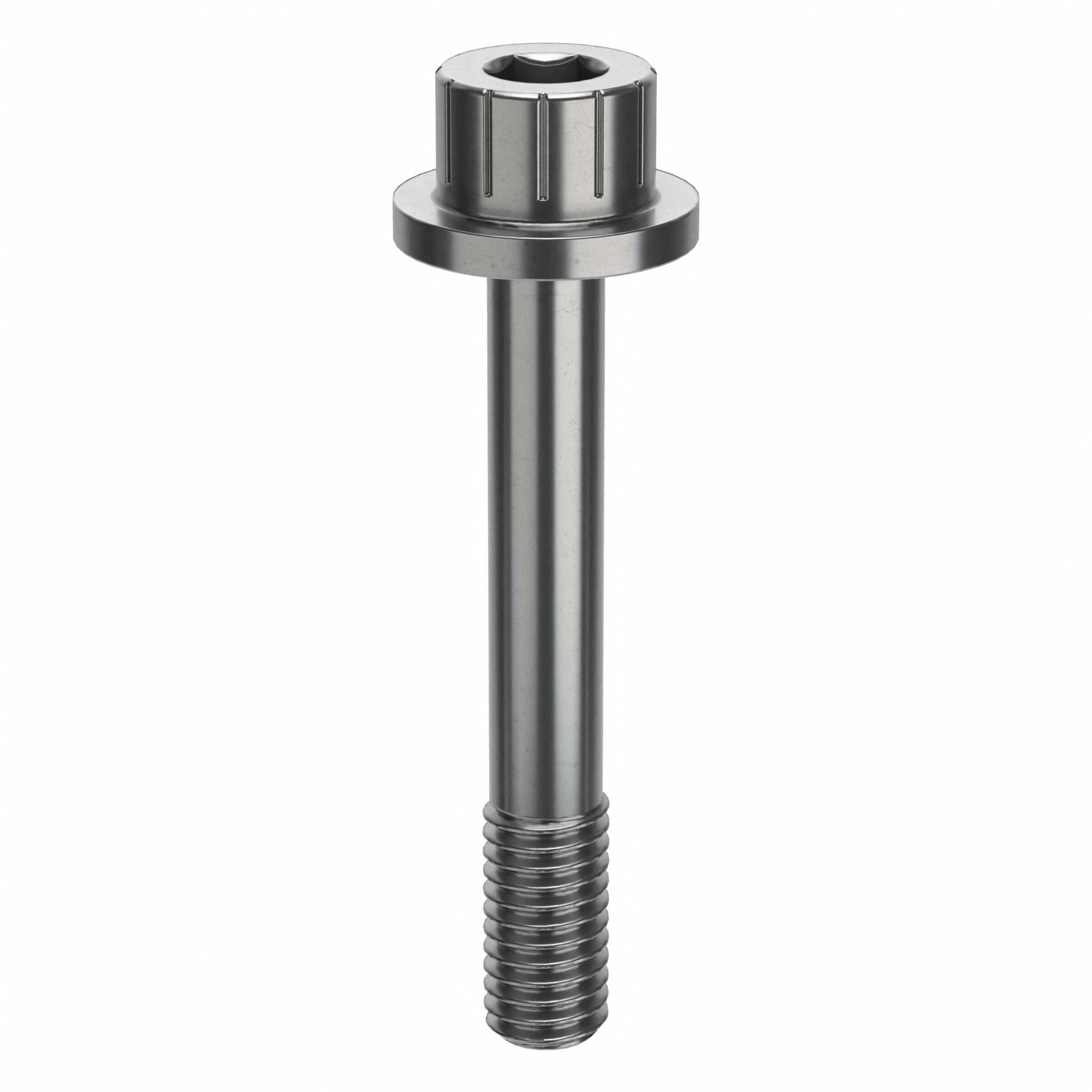 Socket Head Cap Screw: #10-32 Thread Size, 1 1/4 in Lg, Flanged Std, Plain, Stainless Steel, 316