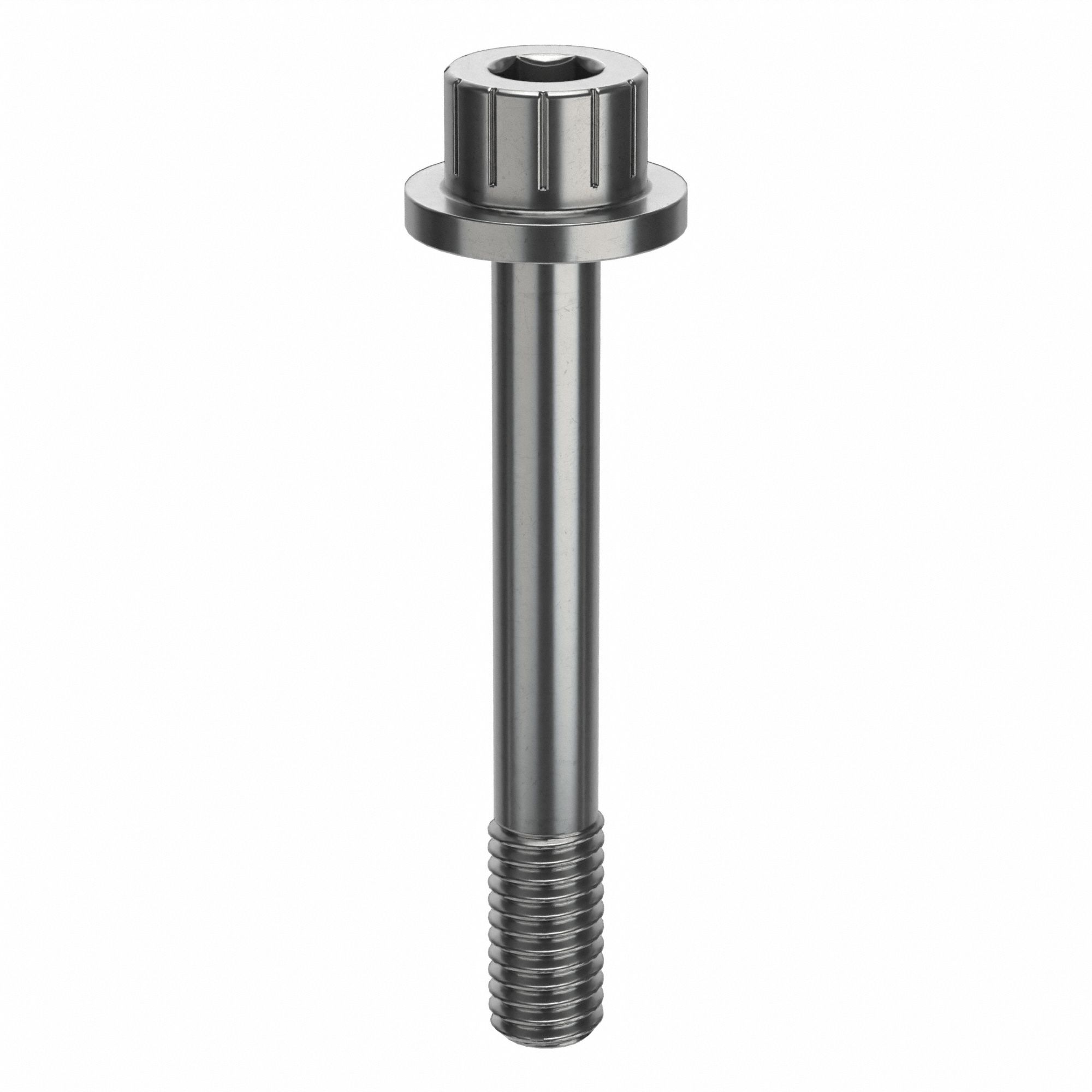 Socket Head Cap Screw: #10-32 Thread Size, 1 3/8 in Lg, Flanged Std, Plain, Stainless Steel, 316